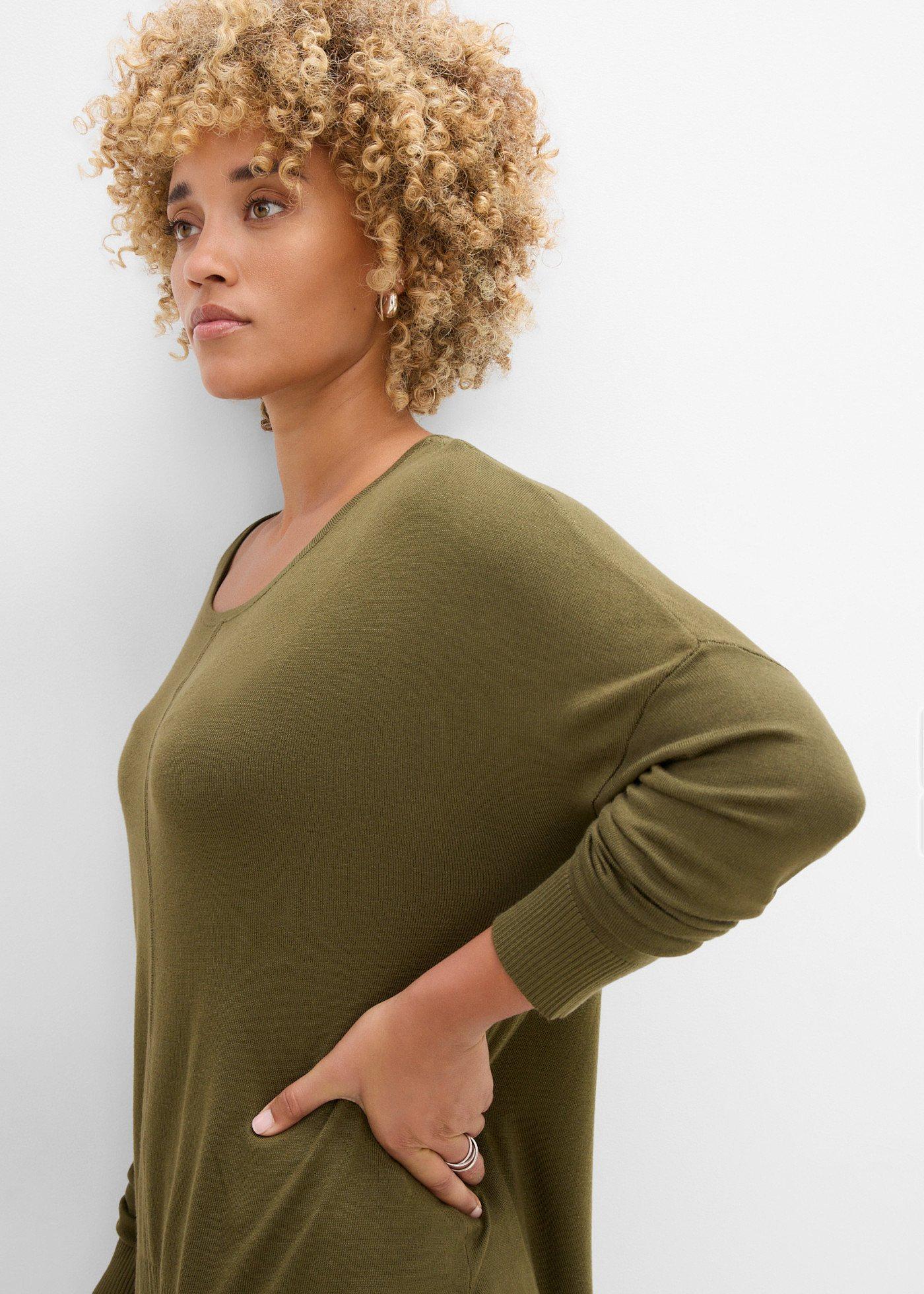 Sweter dzianinowy oversize z mieszanki wiskozy - Bonprix