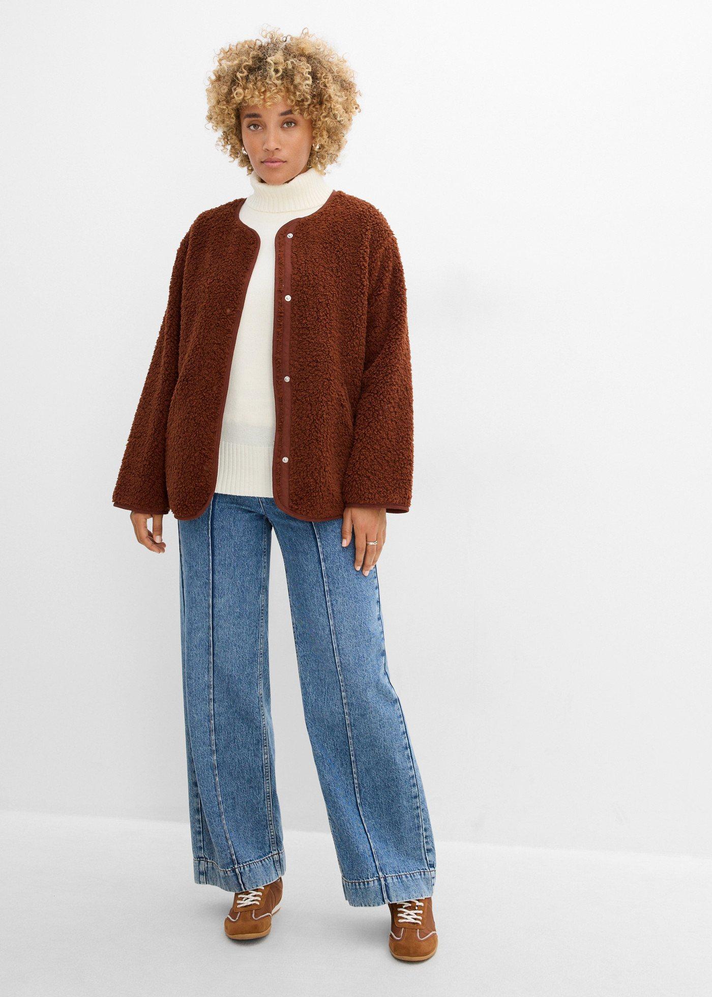 Sweter basic z golfem - Bonprix
