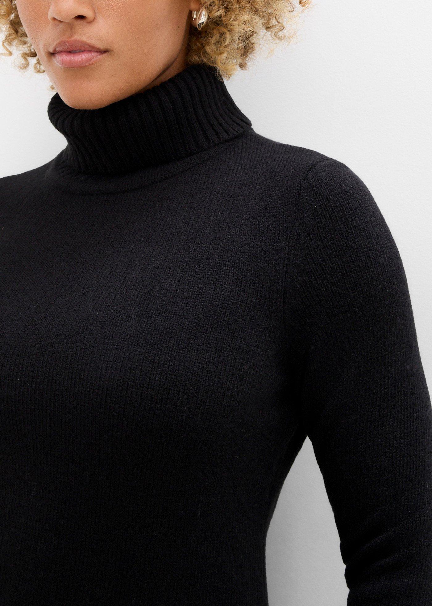 Sweter basic z golfem - Bonprix