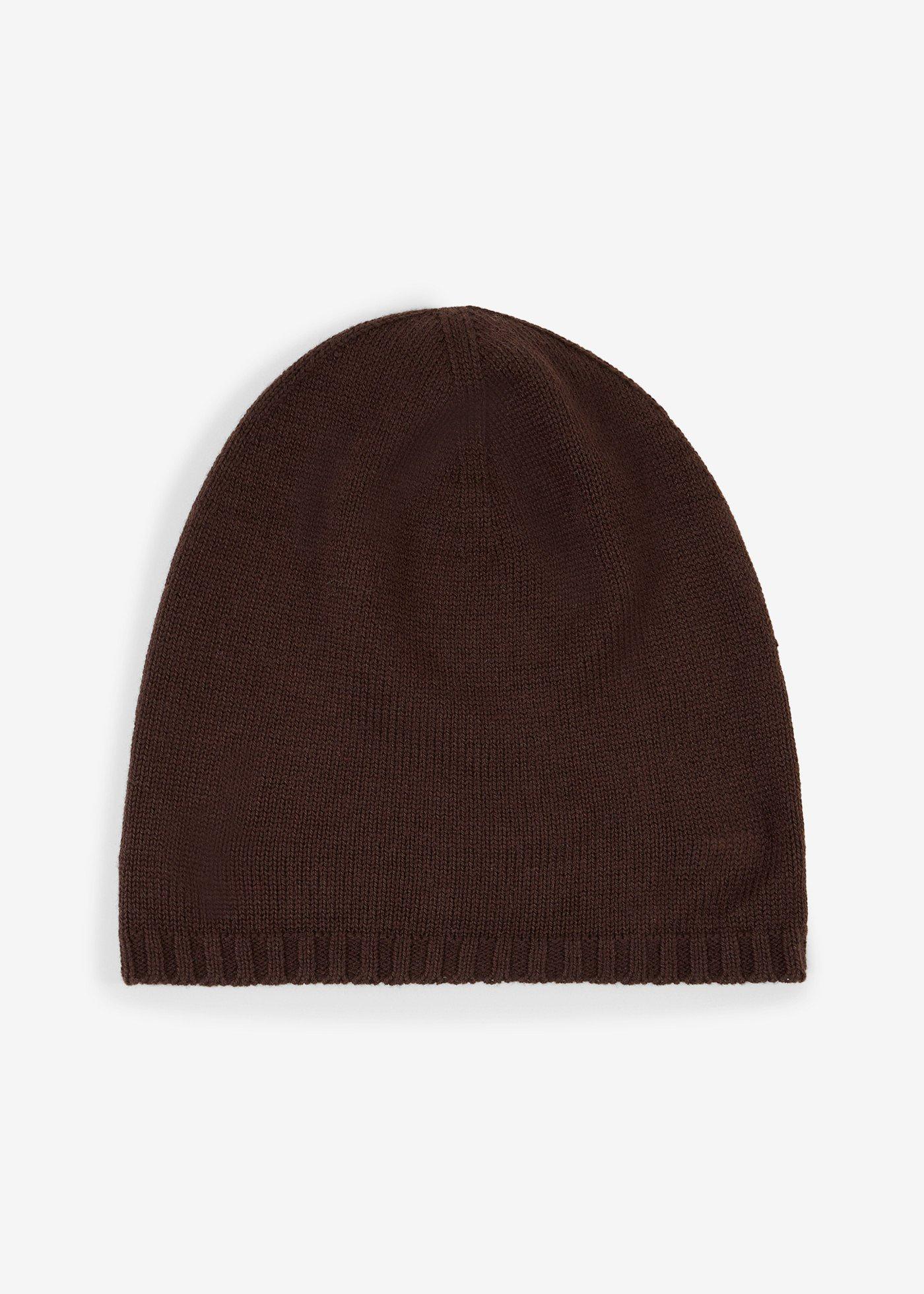 Čepice beanie z jemné pleteniny s vlnou merino