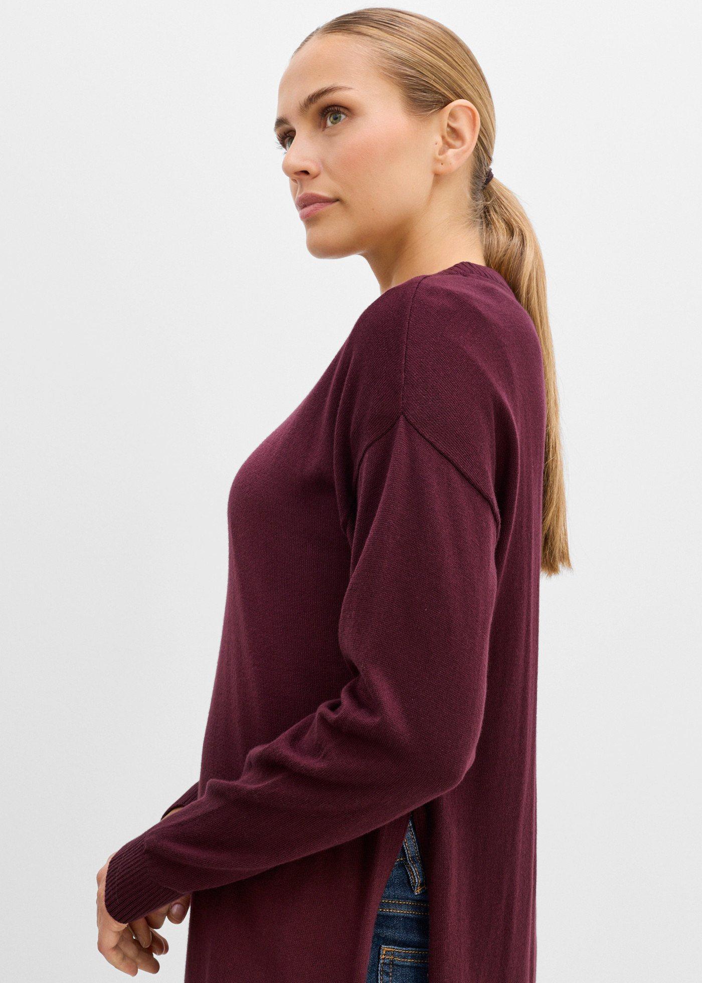 Miękki sweter ciążowy z rozcięciami po bokach z bawełny organicznej - Bonprix