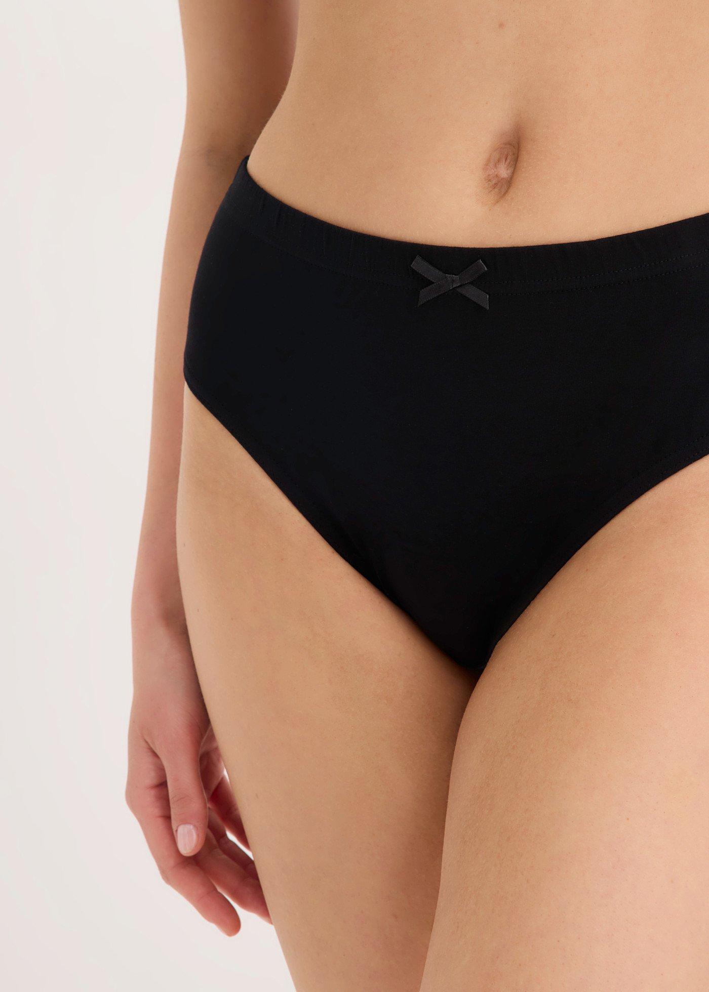 Damskie wysoko wycięte figi z bawełną (zestaw 6 szt.) - Bonprix