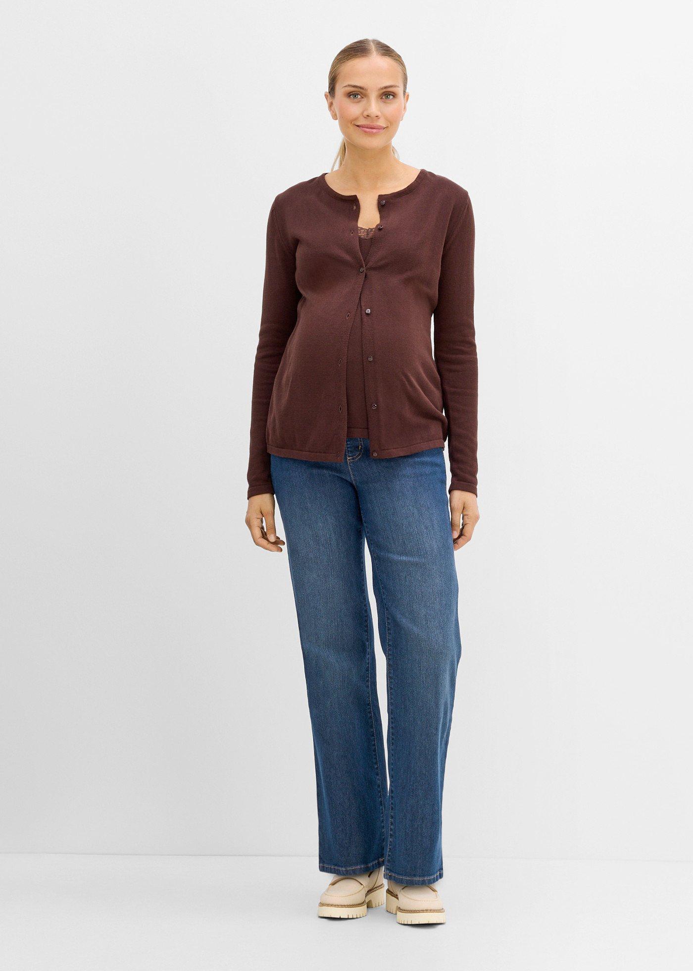 Jeansy ciążowe z bawełną organiczną, loose fit - Bonprix