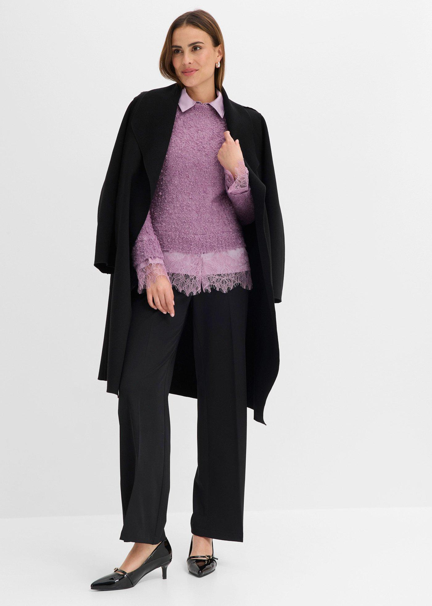 Sweter z koszulową wstawką - Bonprix