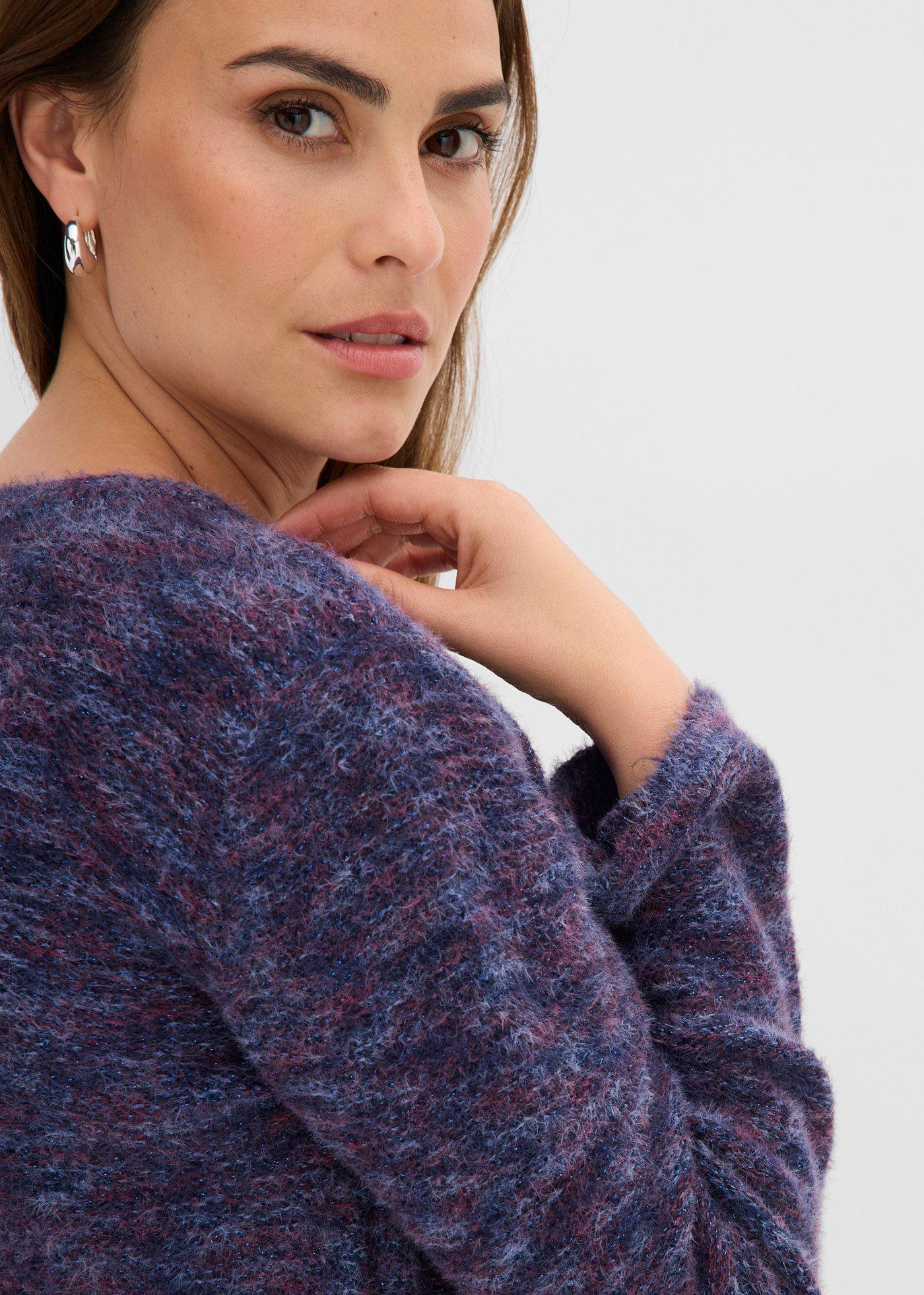 Sweter rozpinany z efektowną nicią - Bonprix