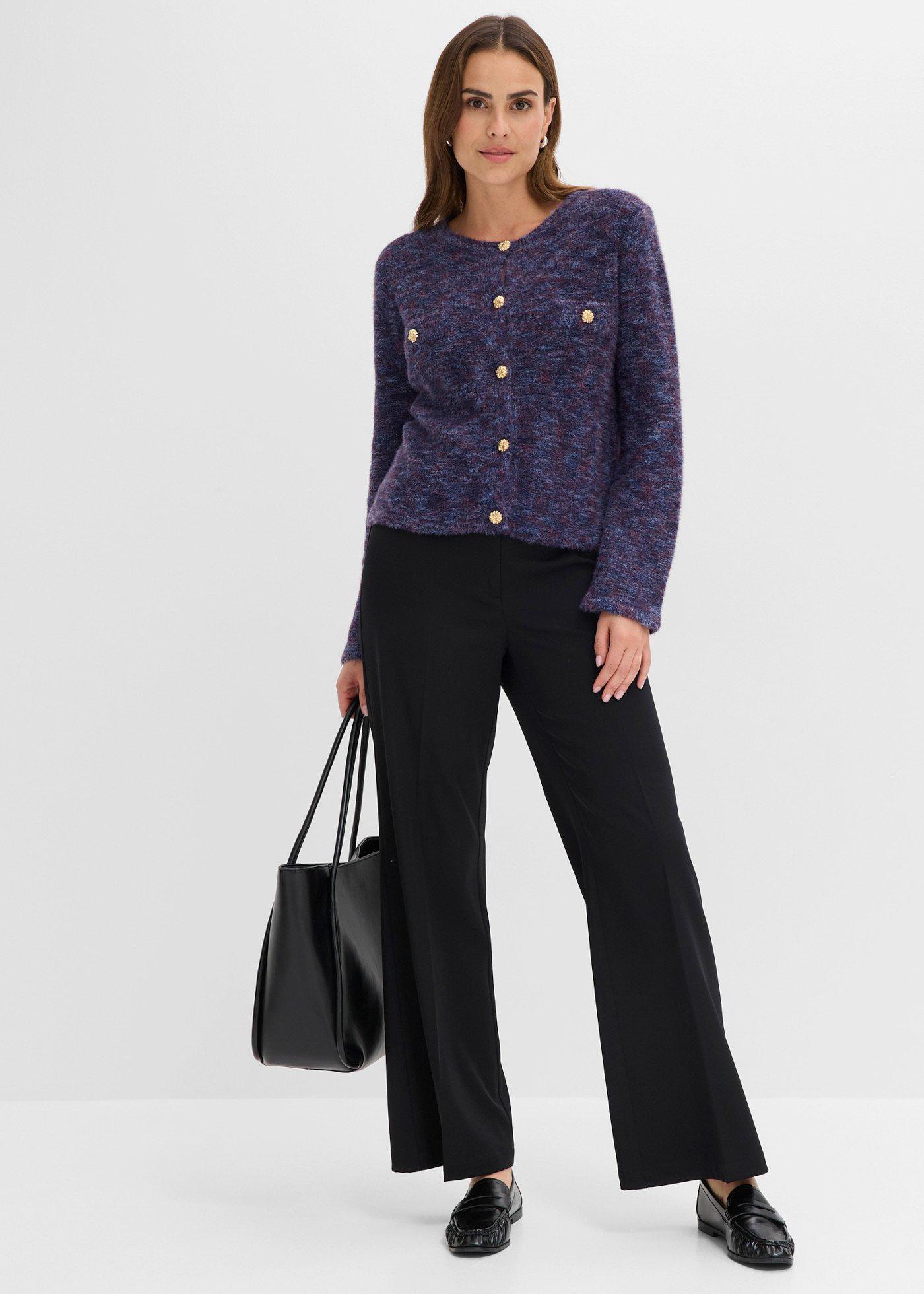 Sweter rozpinany z efektowną nicią - Bonprix