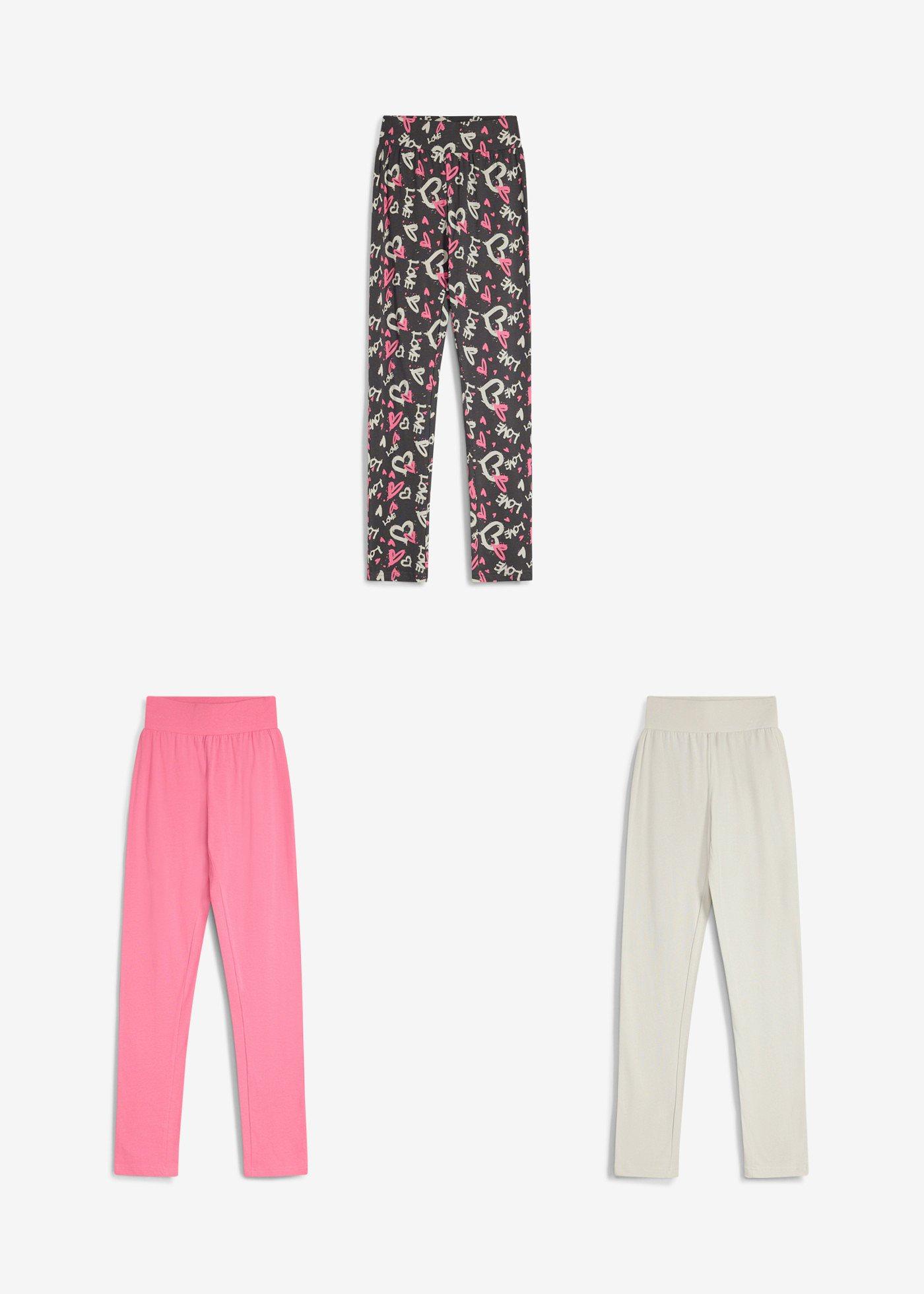 Legginsy z elastycznej mieszanki bawełny organicznej (3 pary) - Bonprix