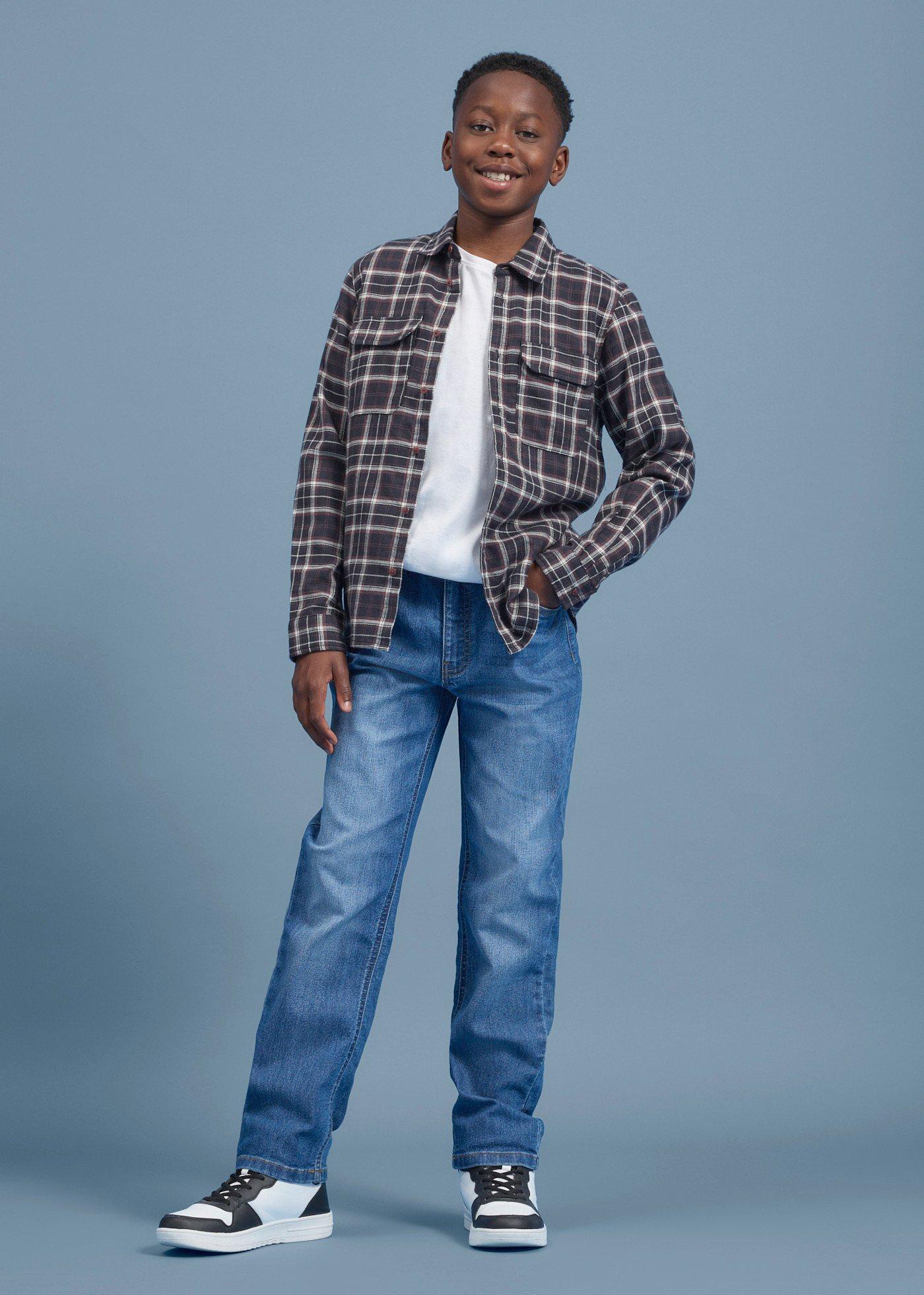 Jeansy regular fit, ze stretchem, z regulowanym pasem, straight - Bonprix