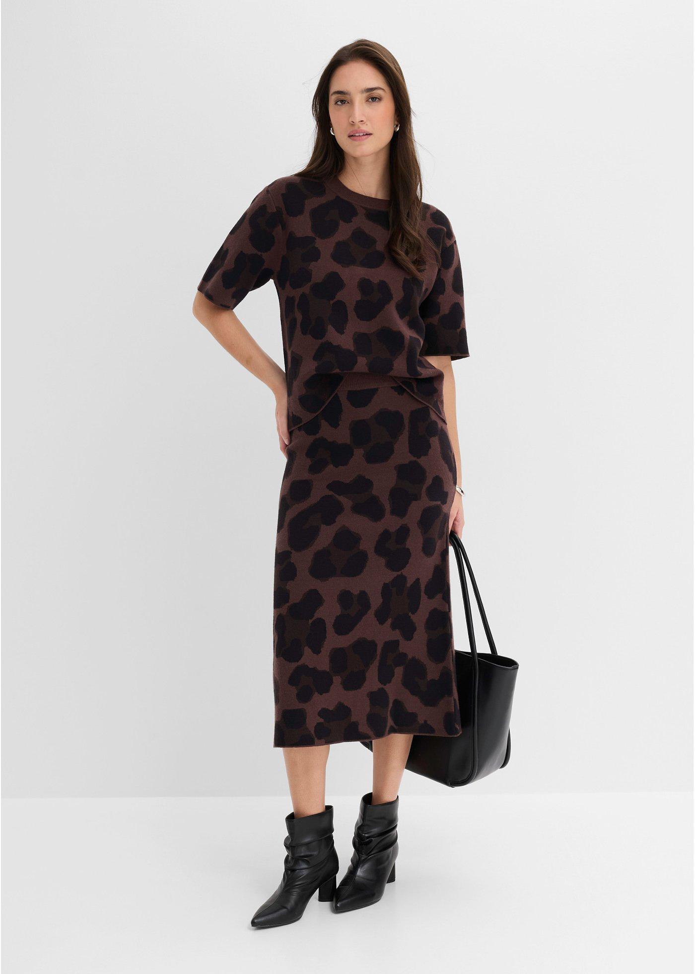 Sweter w żakardowy wzór - Bonprix
