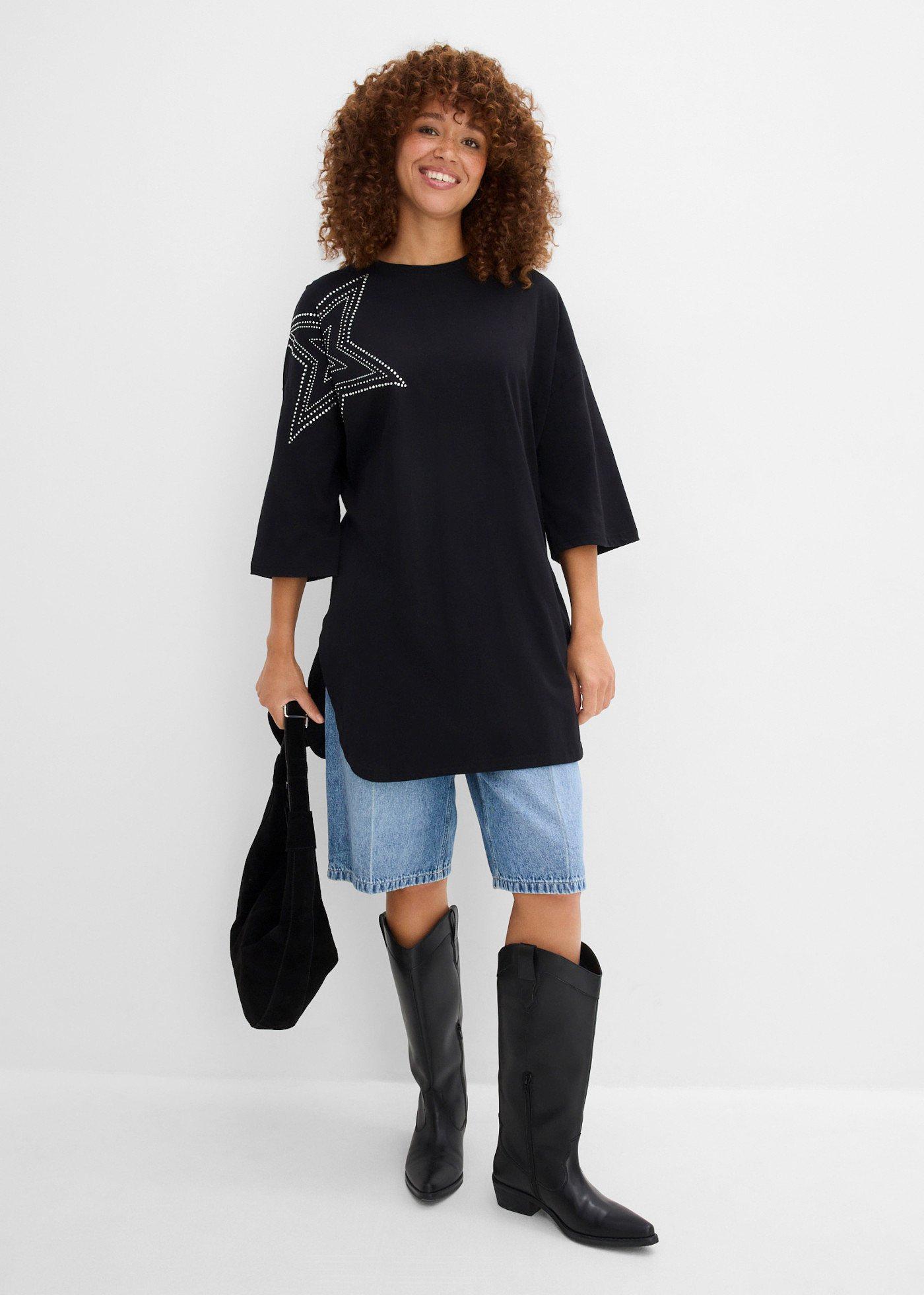 Długi T-shirt z czystej bawełny organicznej - Bonprix