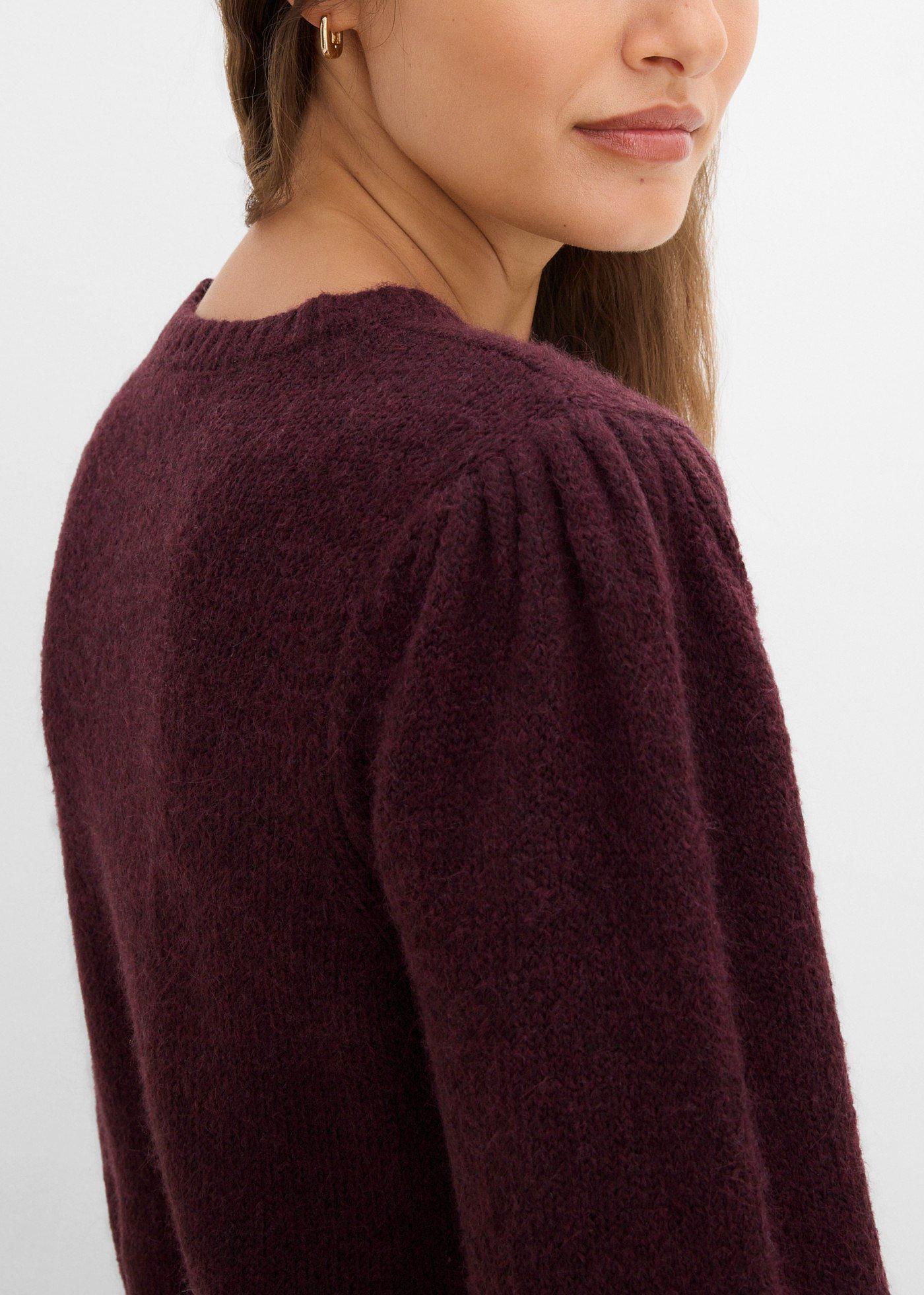 Sweter z bufiastymi rękawami - Bonprix