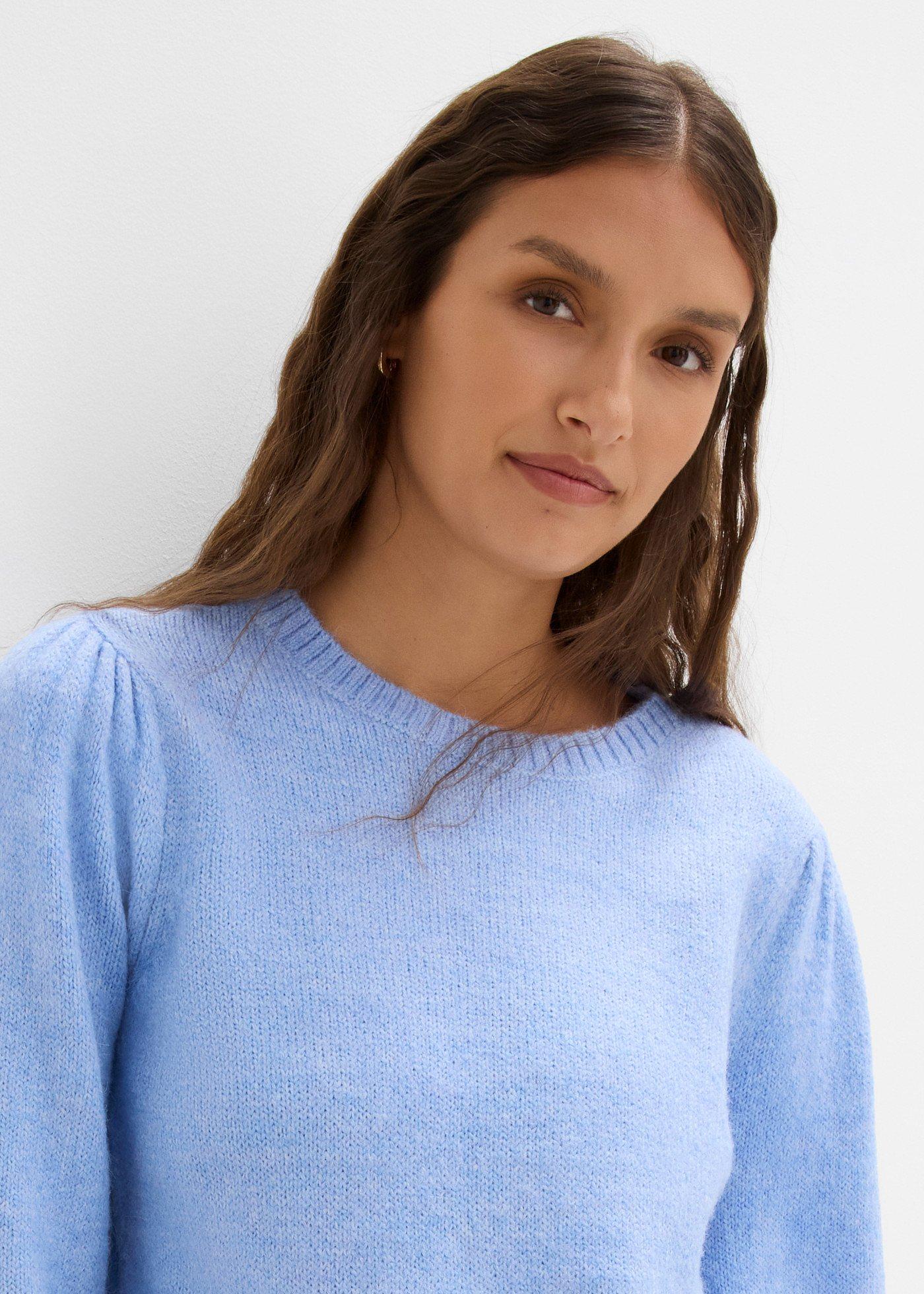 Sweter z bufiastymi rękawami - Bonprix