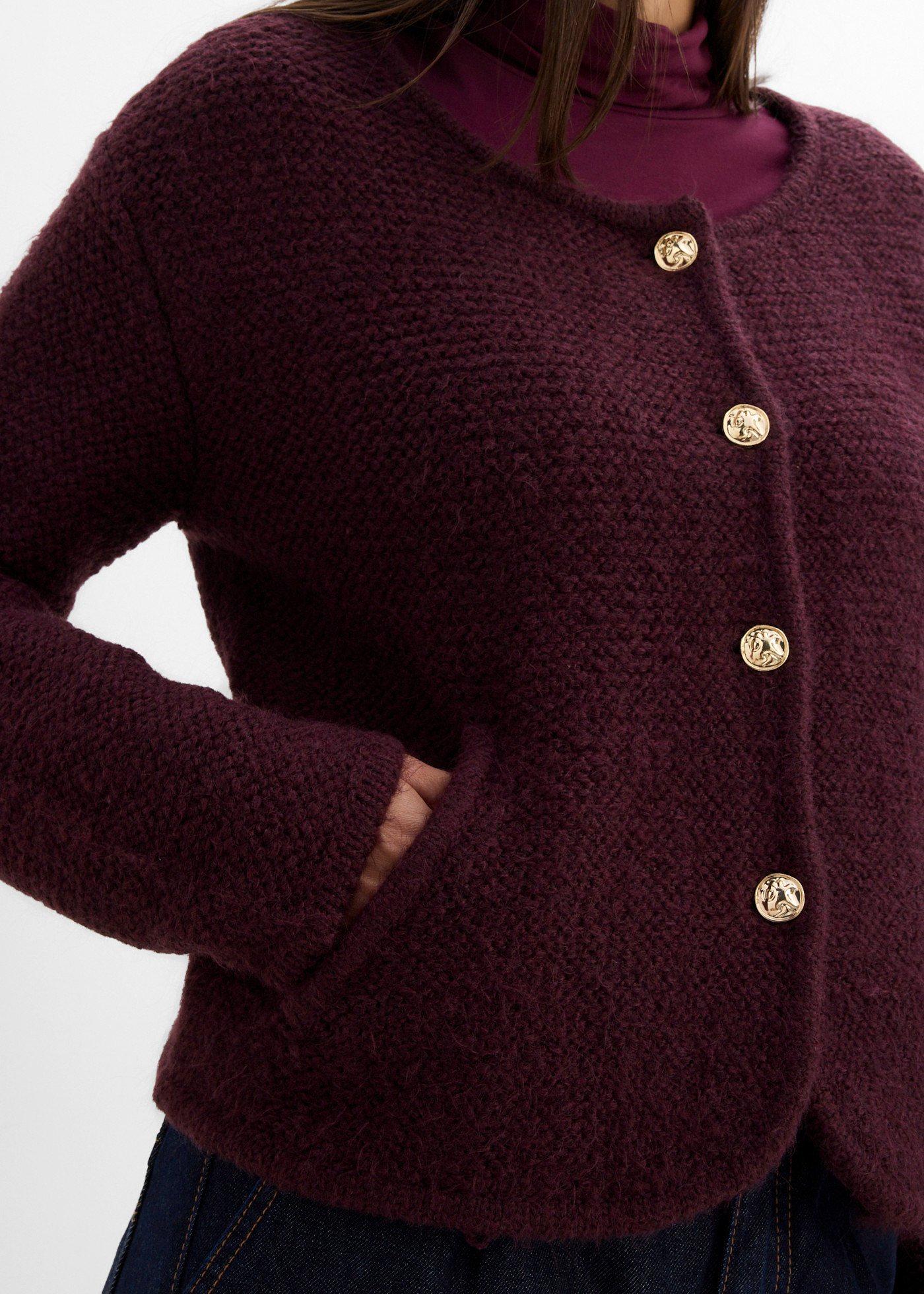 Sweter rozpinany o luźnym kroju - Bonprix