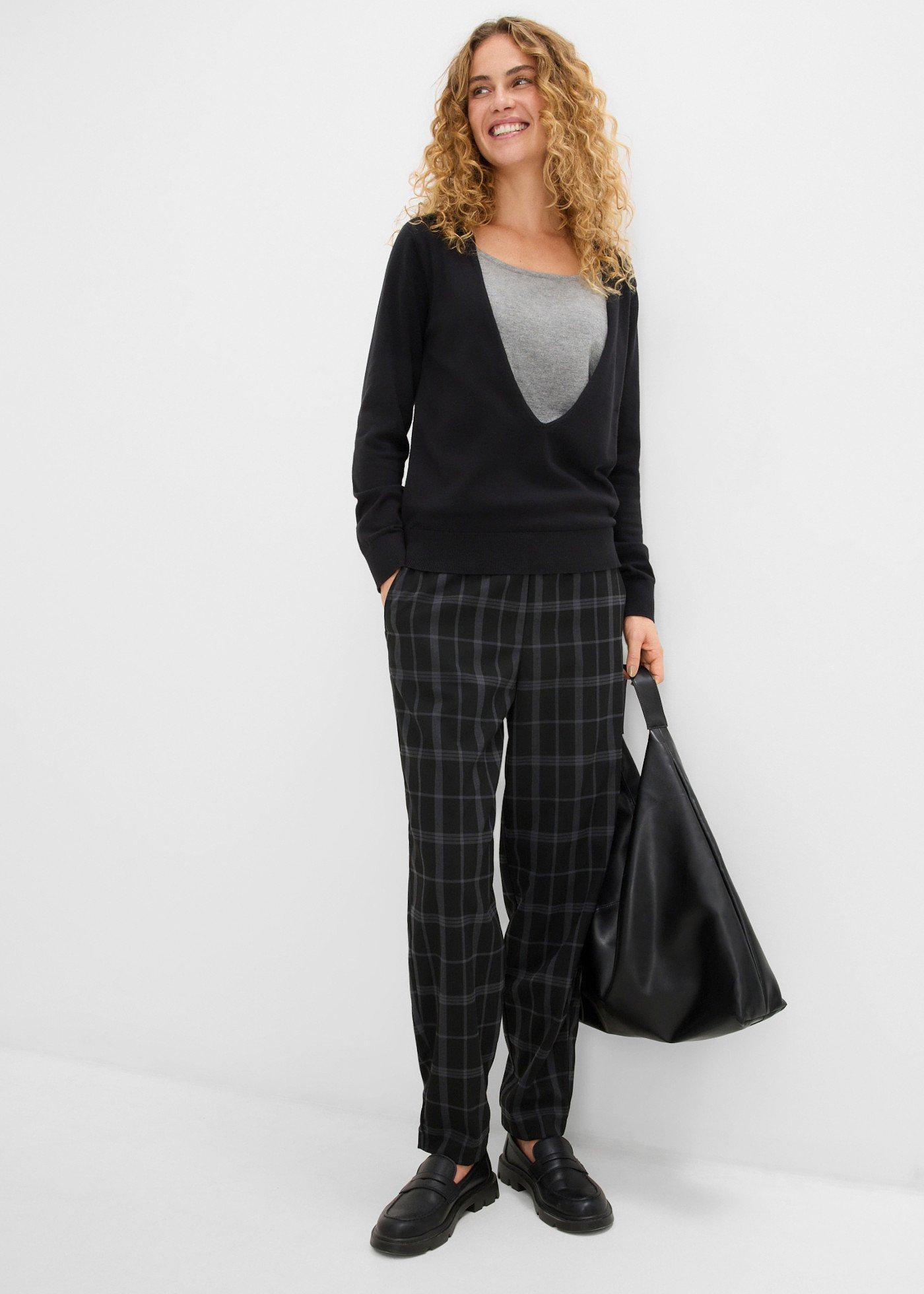 Cienki sweter w optyce warstwowego z mieszanki wiskozy - Bonprix