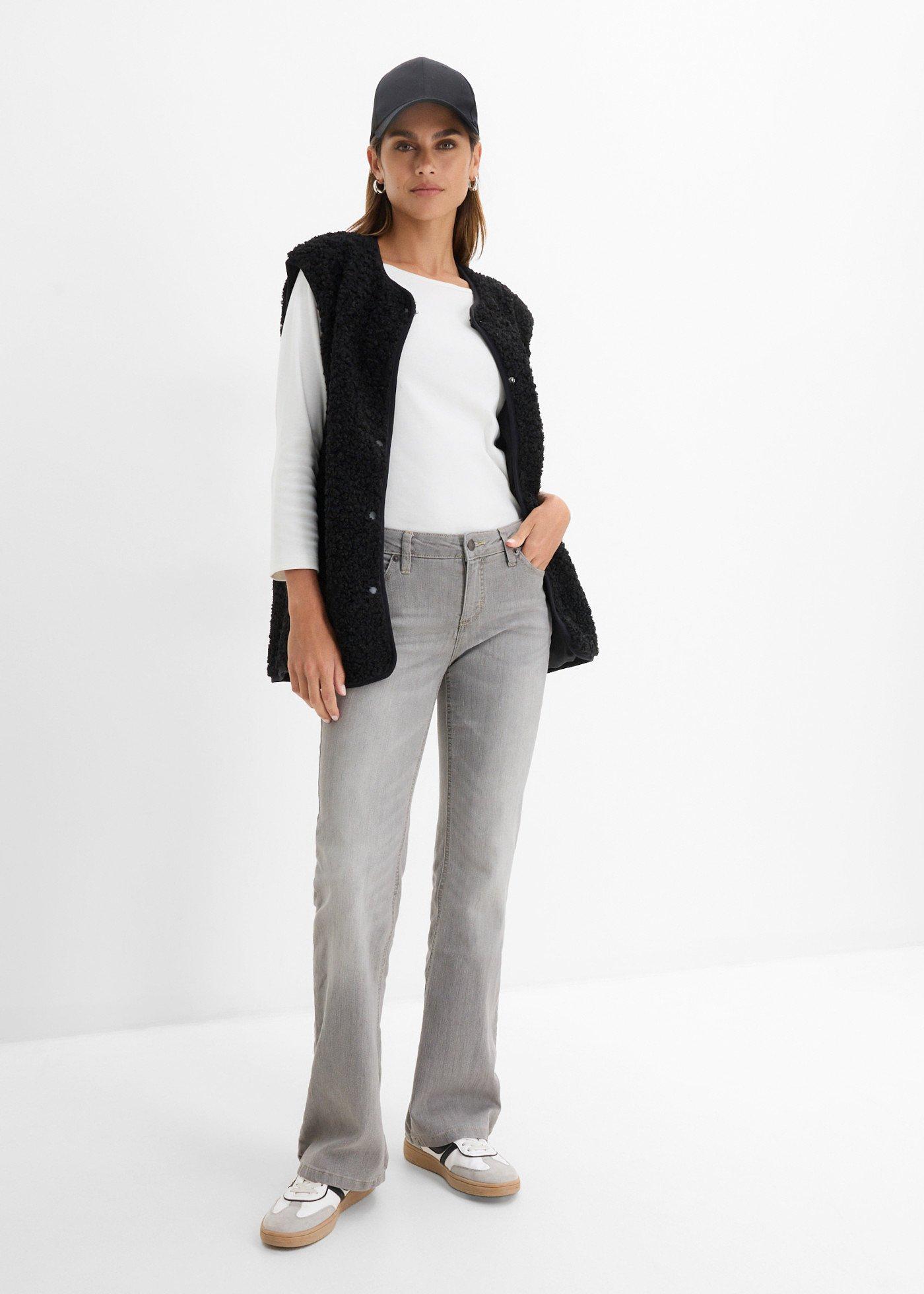 Wygodne dżinsy ze stretchem o kroju bootcut, mid waist - Bonprix