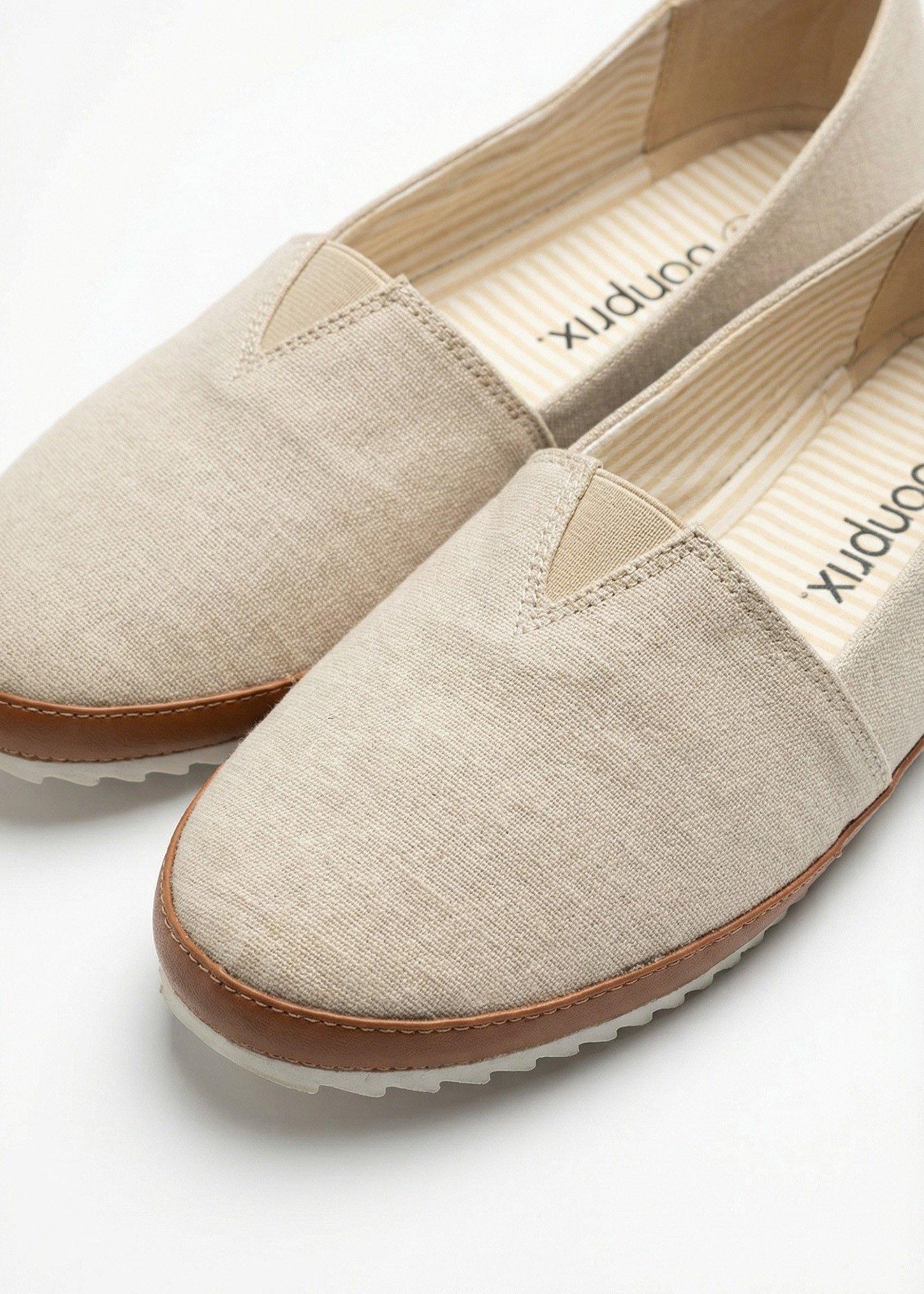 Buty wsuwane z bawełnianego płótna - Bonprix