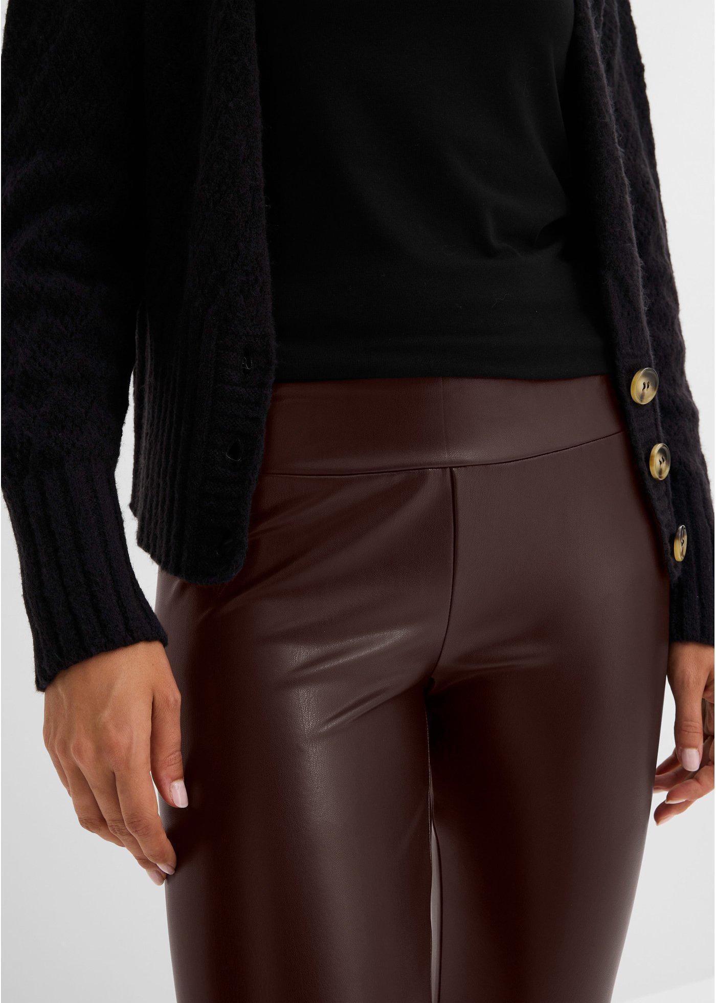 Legginsy termiczne z imitacji skóry - Bonprix