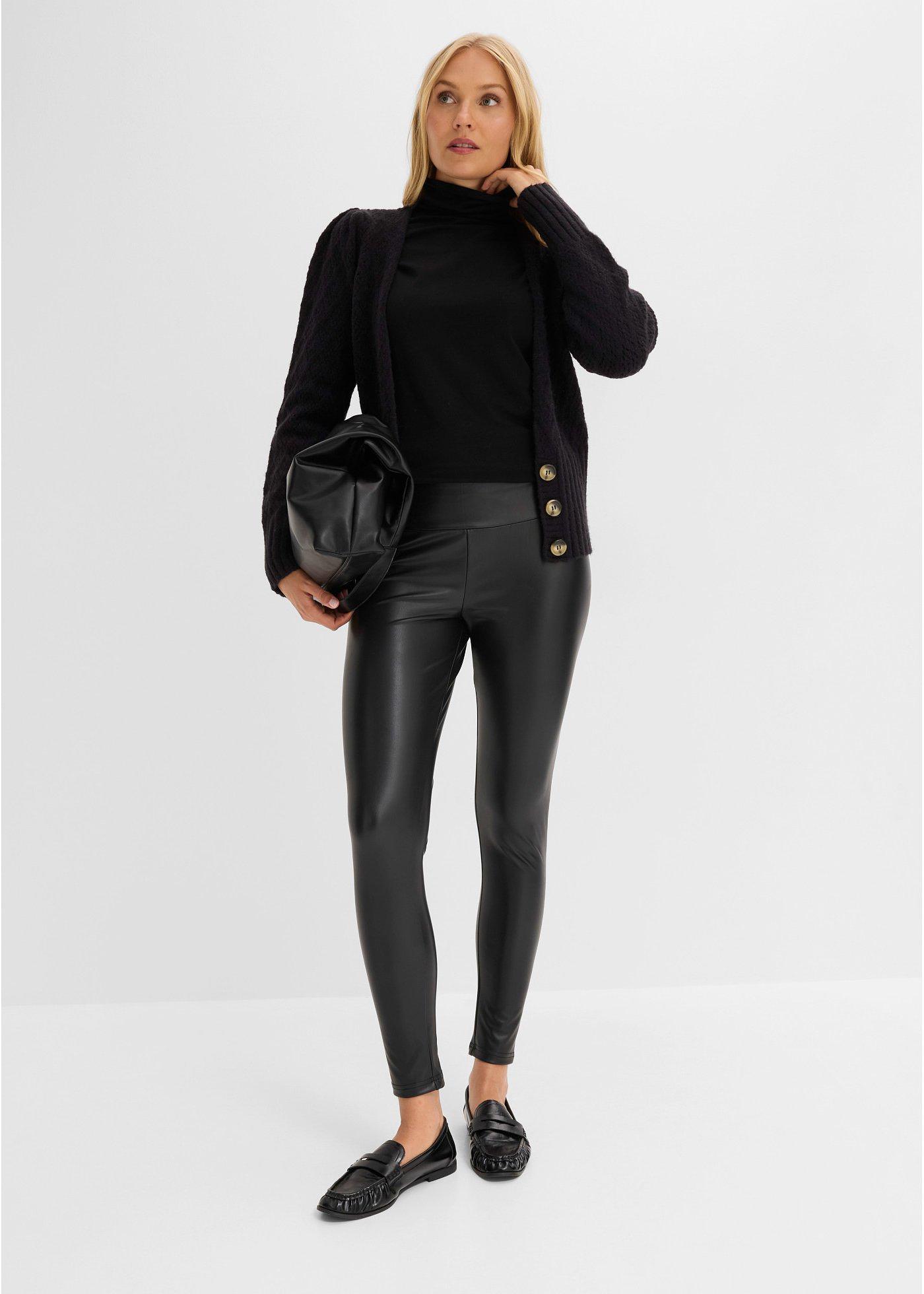 Legginsy termiczne z imitacji skóry - Bonprix