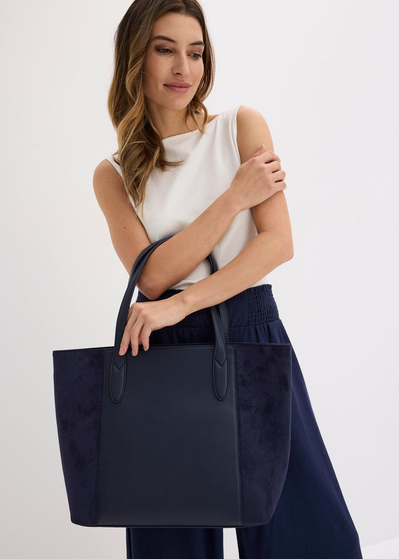 Duża torba typu shopper z różnych materiałów - Bonprix