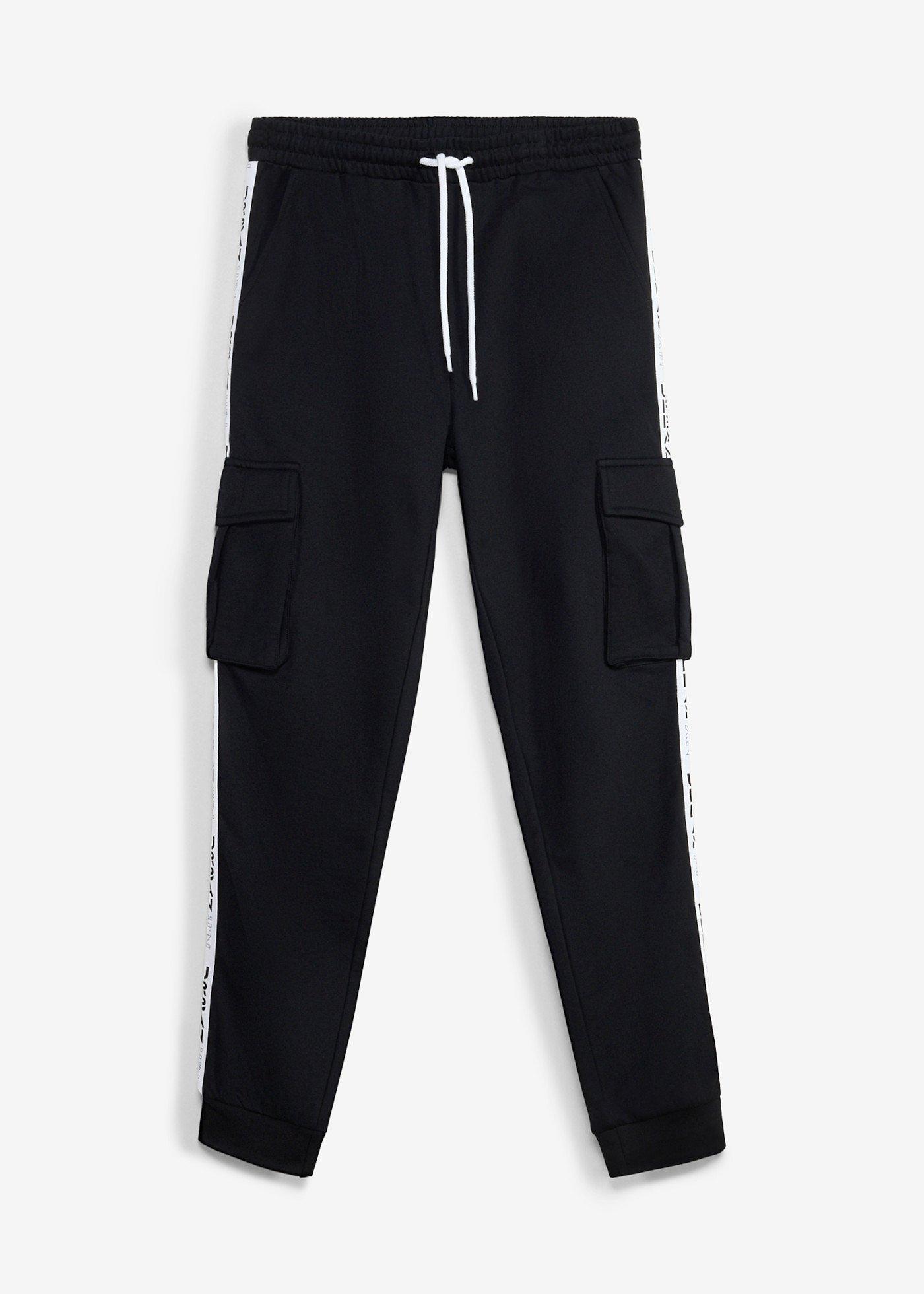 Pantalon de jogging cargo 100% coton à rayures sur le côté