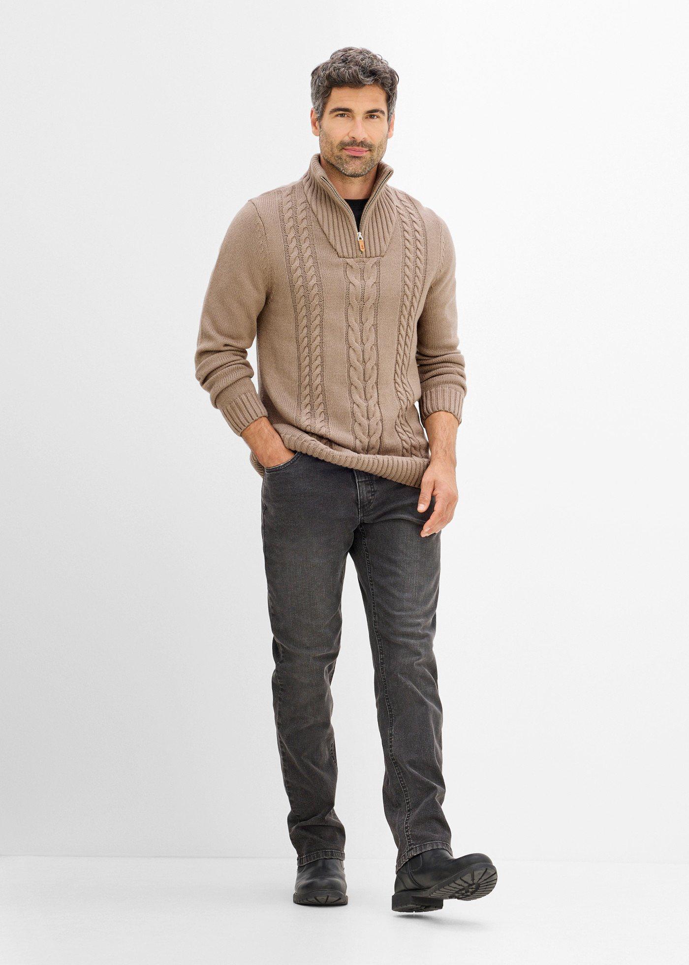 Sweter ze wzorem w warkocze - Bonprix