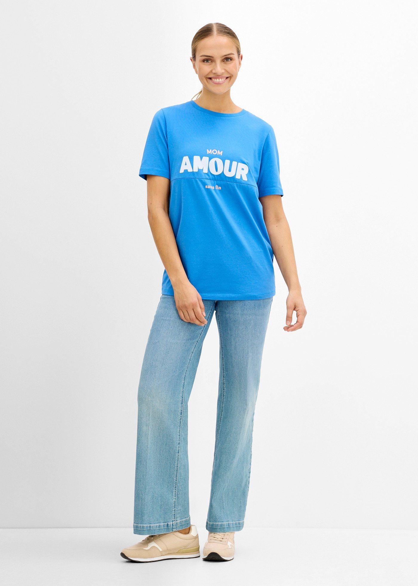 T-shirt 2w1 na okres ciąży i do karmienia z bawełny organicznej - Bonprix