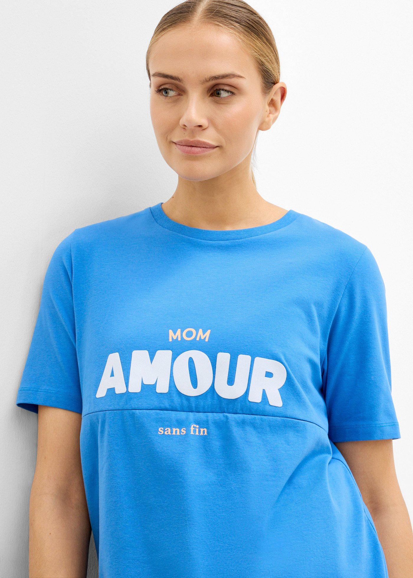 T-shirt 2w1 na okres ciąży i do karmienia z bawełny organicznej - Bonprix