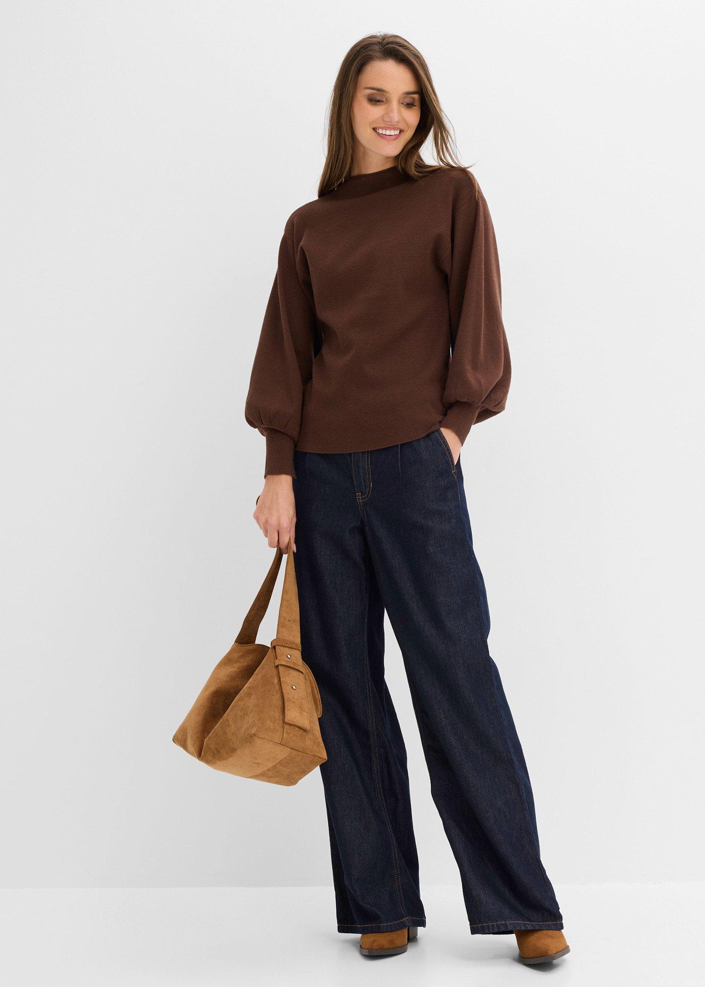 Sweter oversize z mieszanki wiskozy - Bonprix
