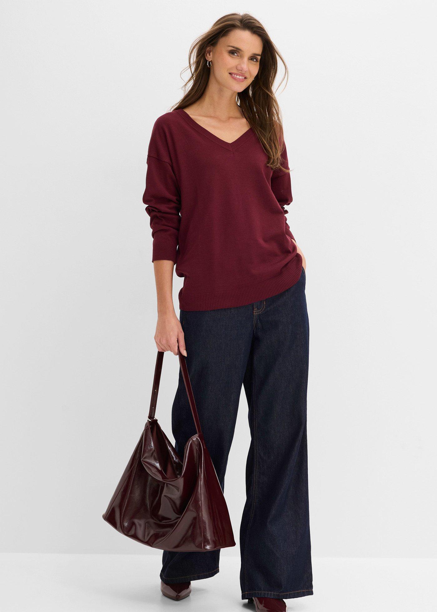 Sweter oversize z mieszanki wiskozy - Bonprix
