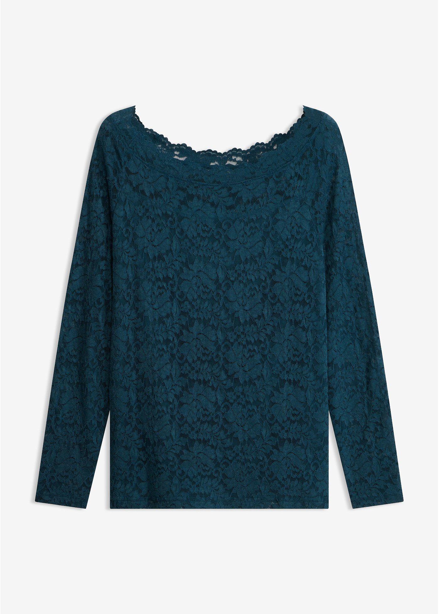 T-shirt manches longues en dentelle