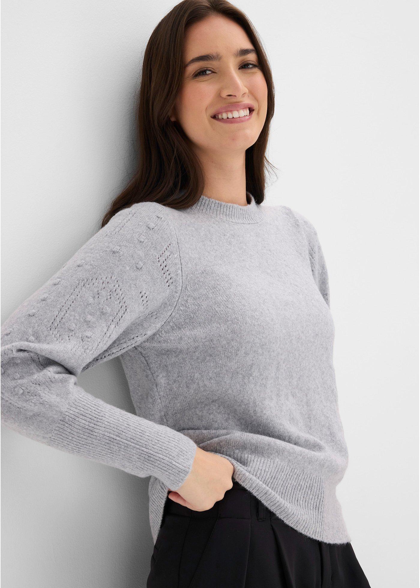 Sweter w ażurowy wzór - Bonprix