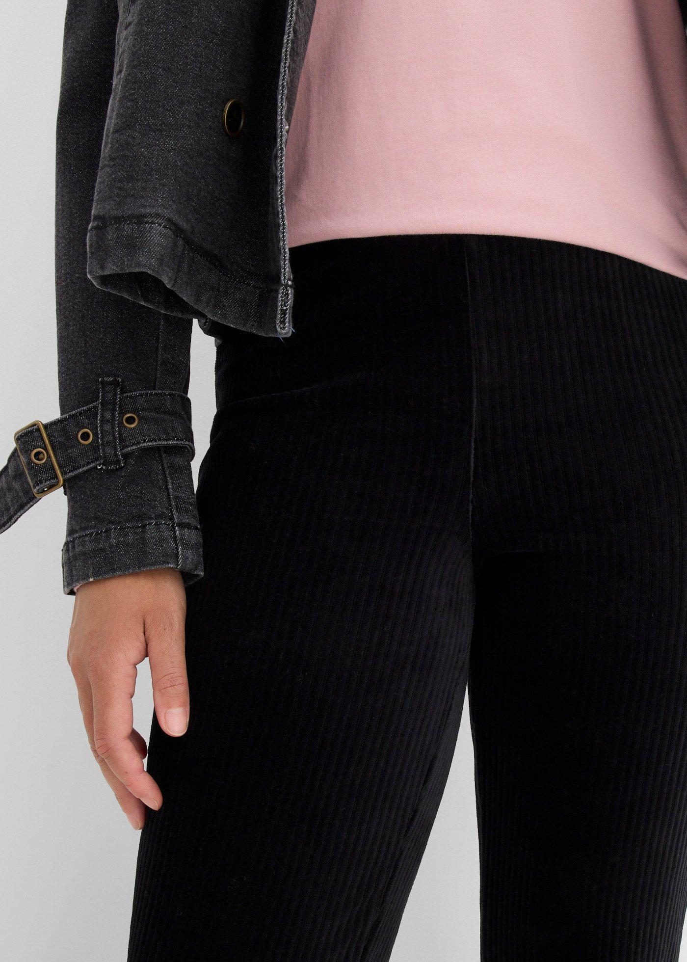 Legginsy z rozszerzanymi nogawkami z imitacji sztruksu - Bonprix