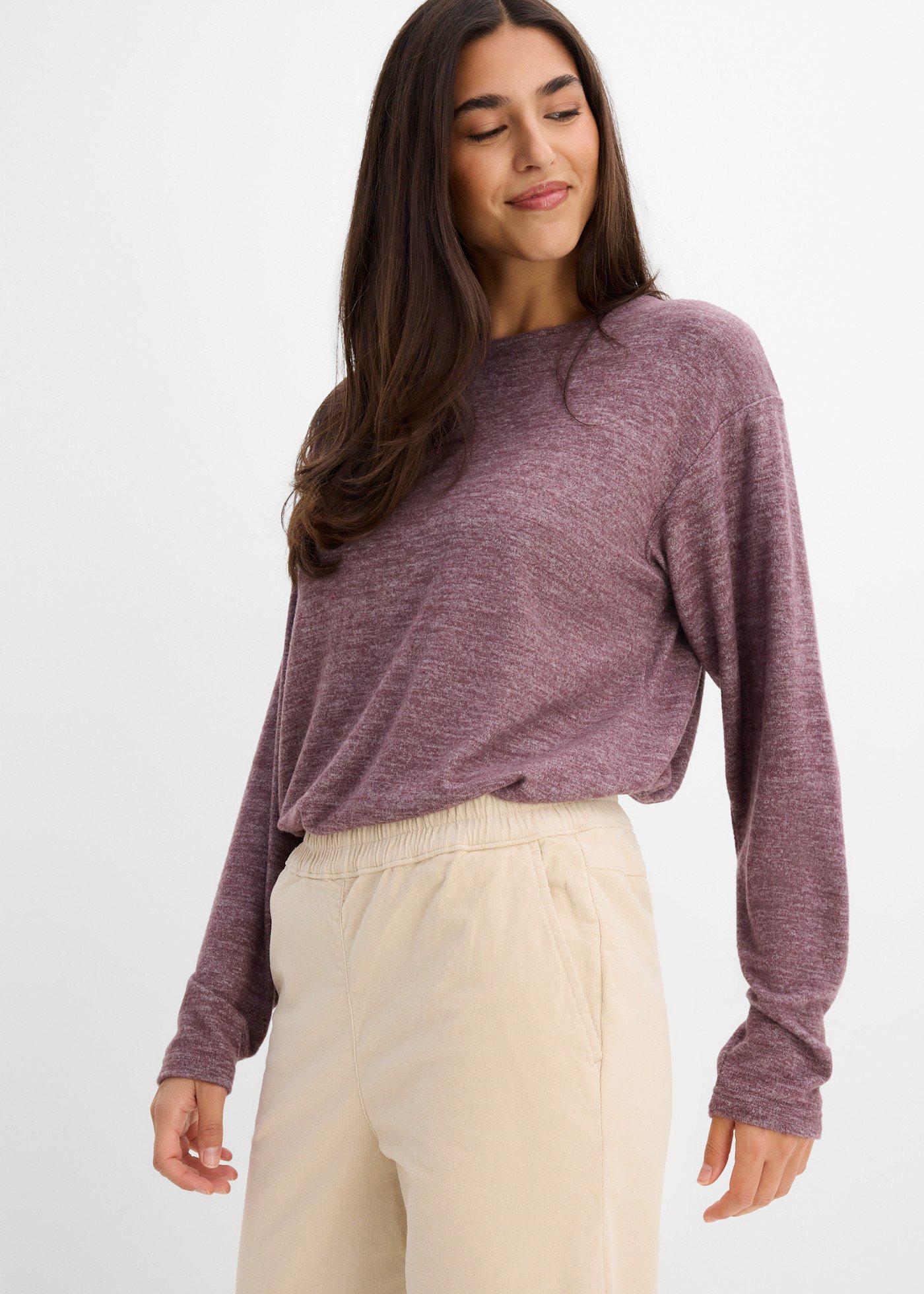 Spodnie sztruksowe high-waist z mieszanki bawełny - Bonprix