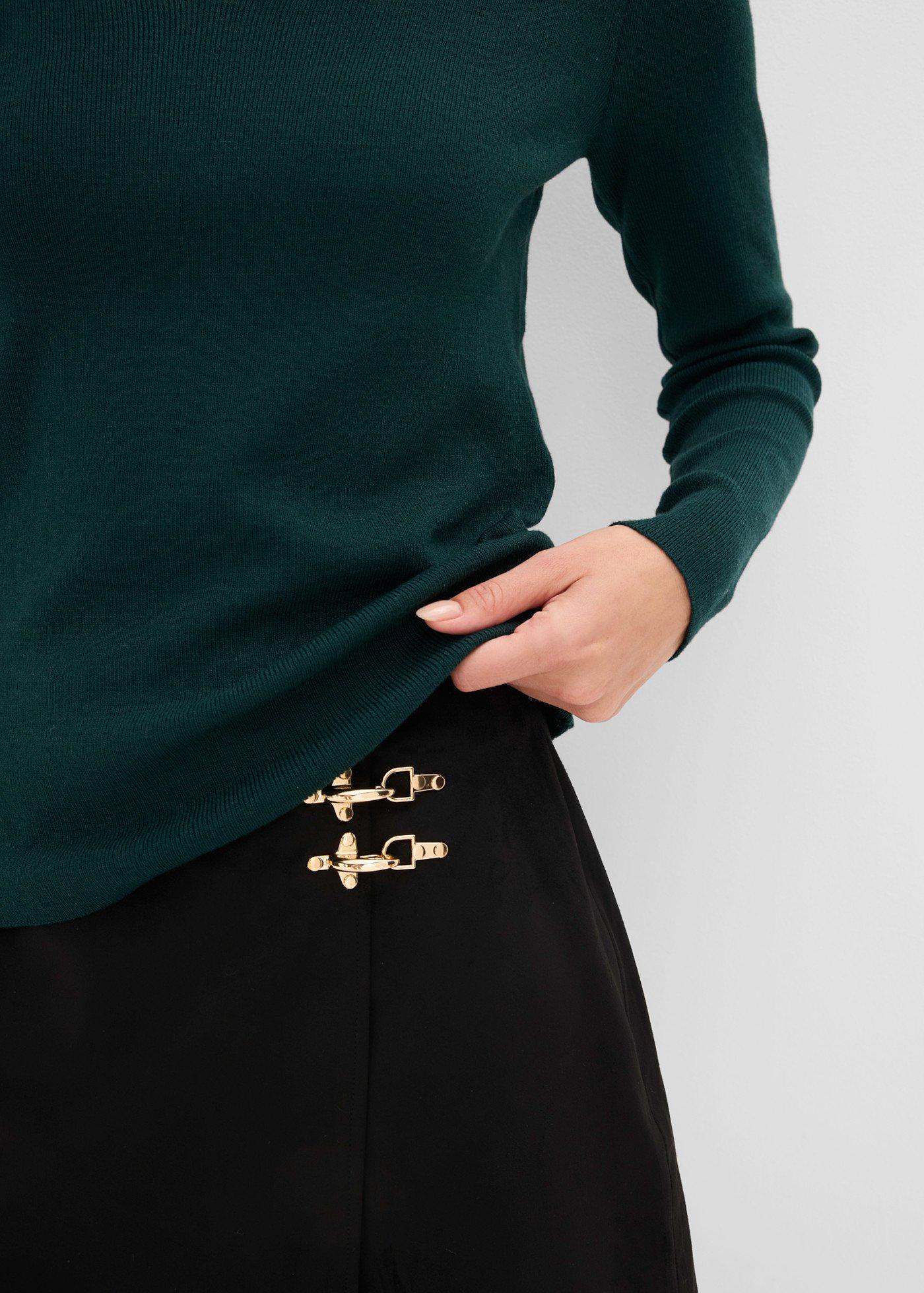Cienki sweter z lejącej mieszanki wiskozy - Bonprix
