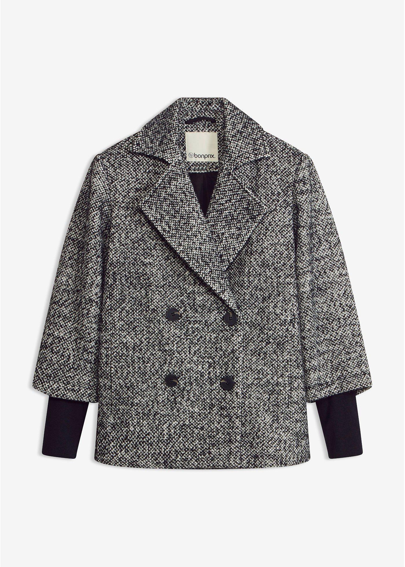 Veste caban avec manchettes en maille