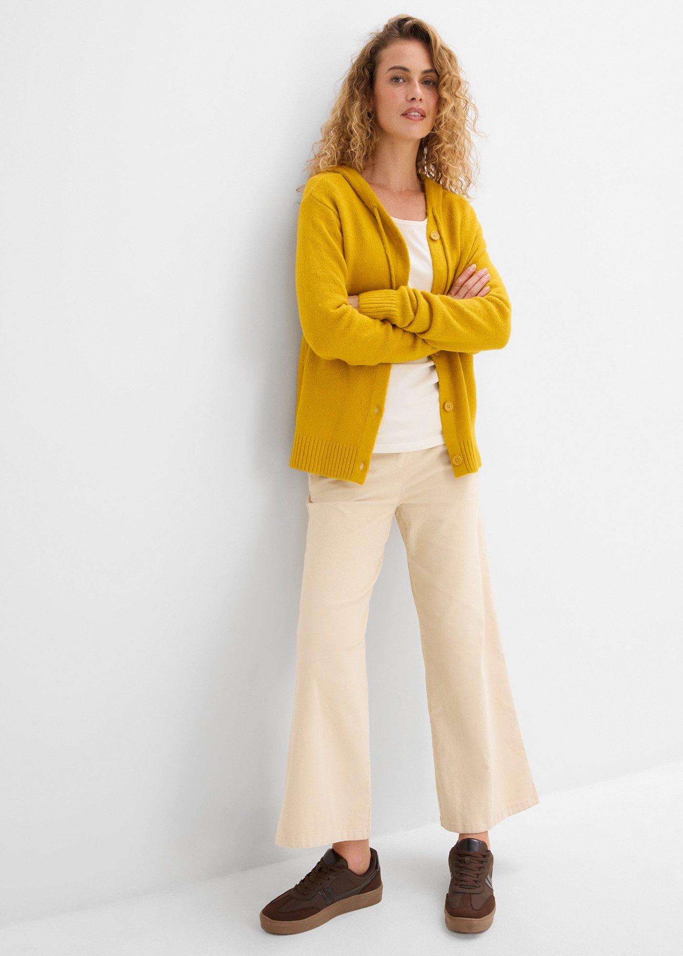 Sweter rozpinany z kapturem - Bonprix