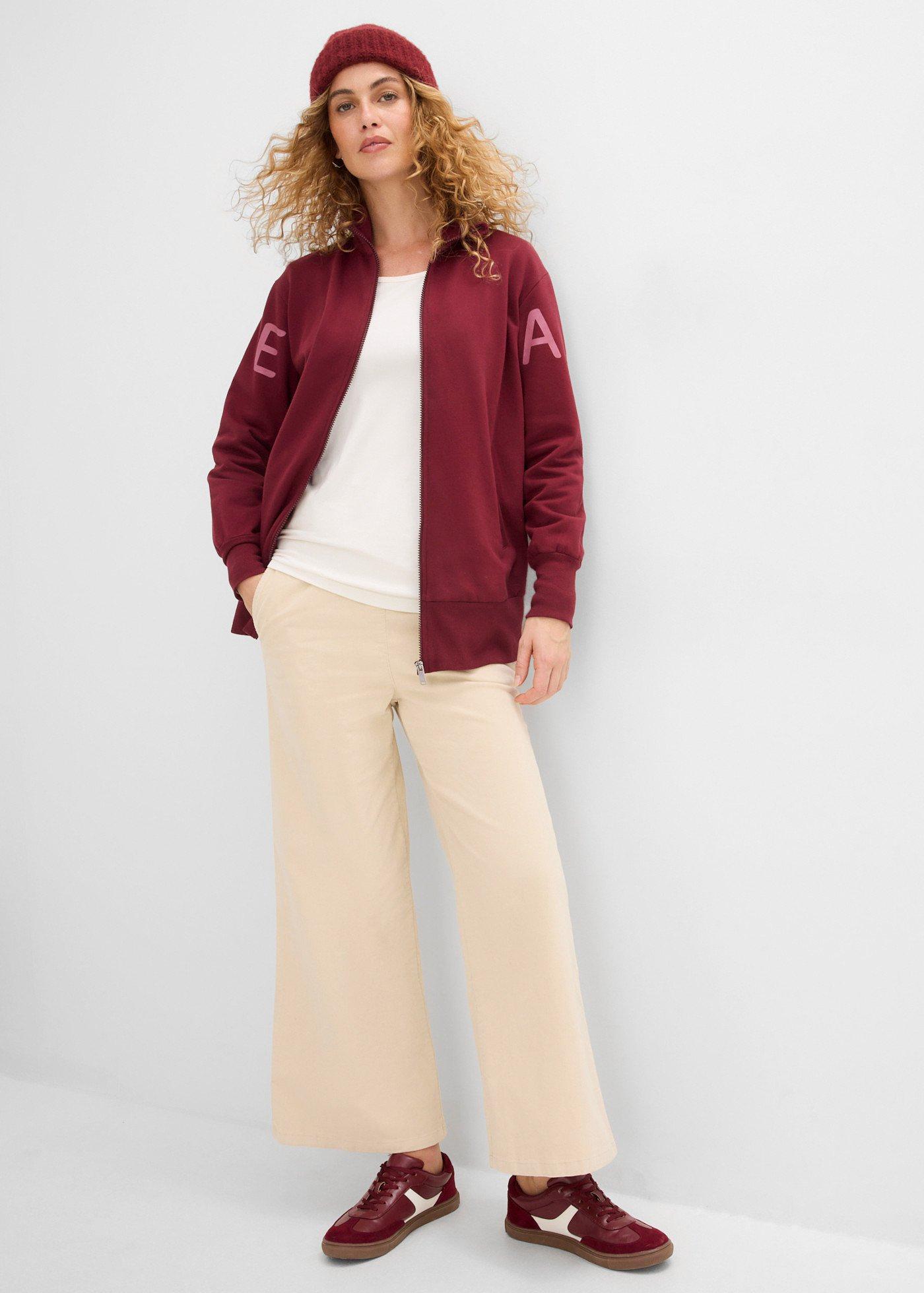 Bluza rozpinana z elastycznej mieszanki bawełny organicznej - Bonprix