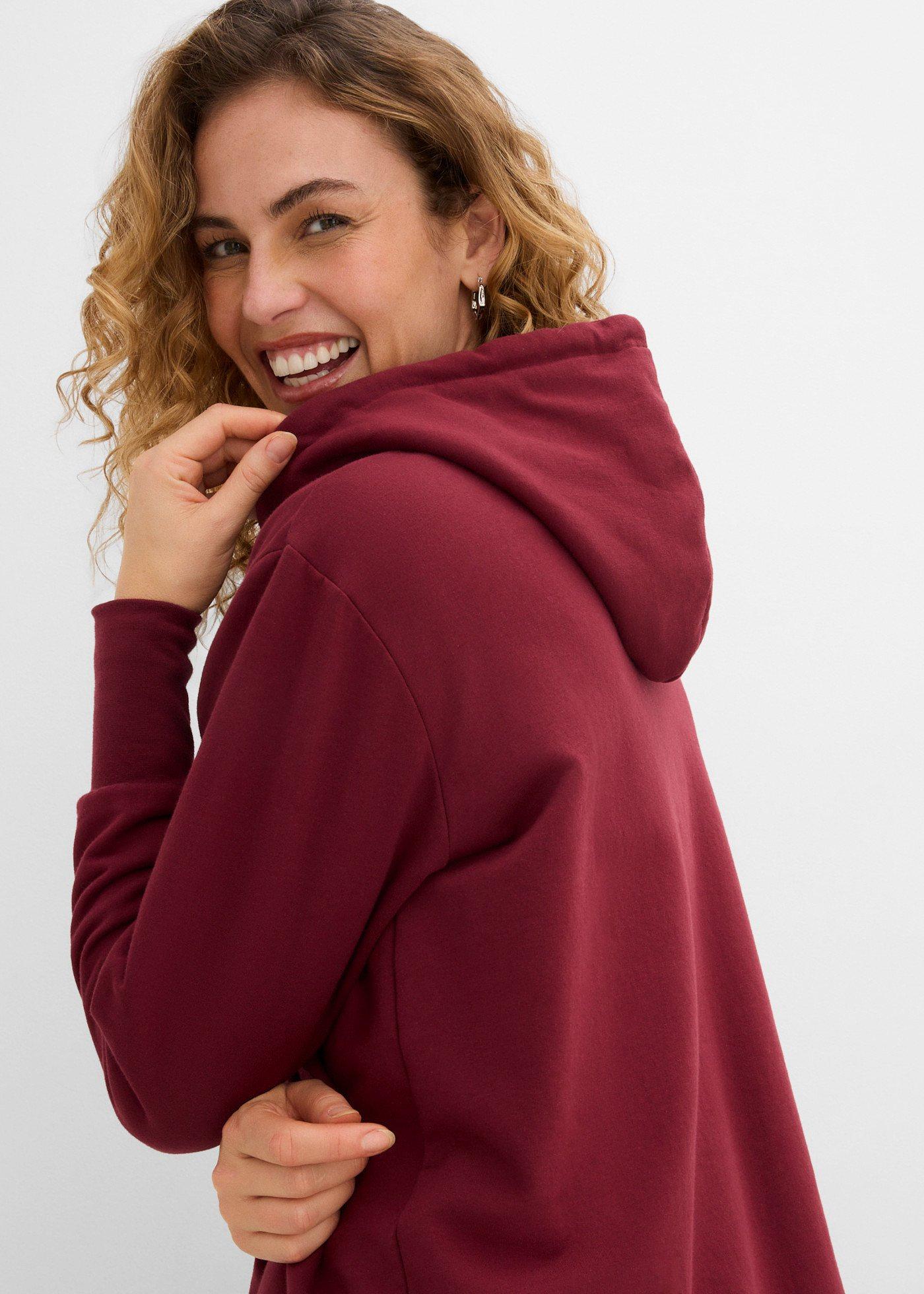 Bluza z kapturem z elastycznej mieszanki bawełny - Bonprix