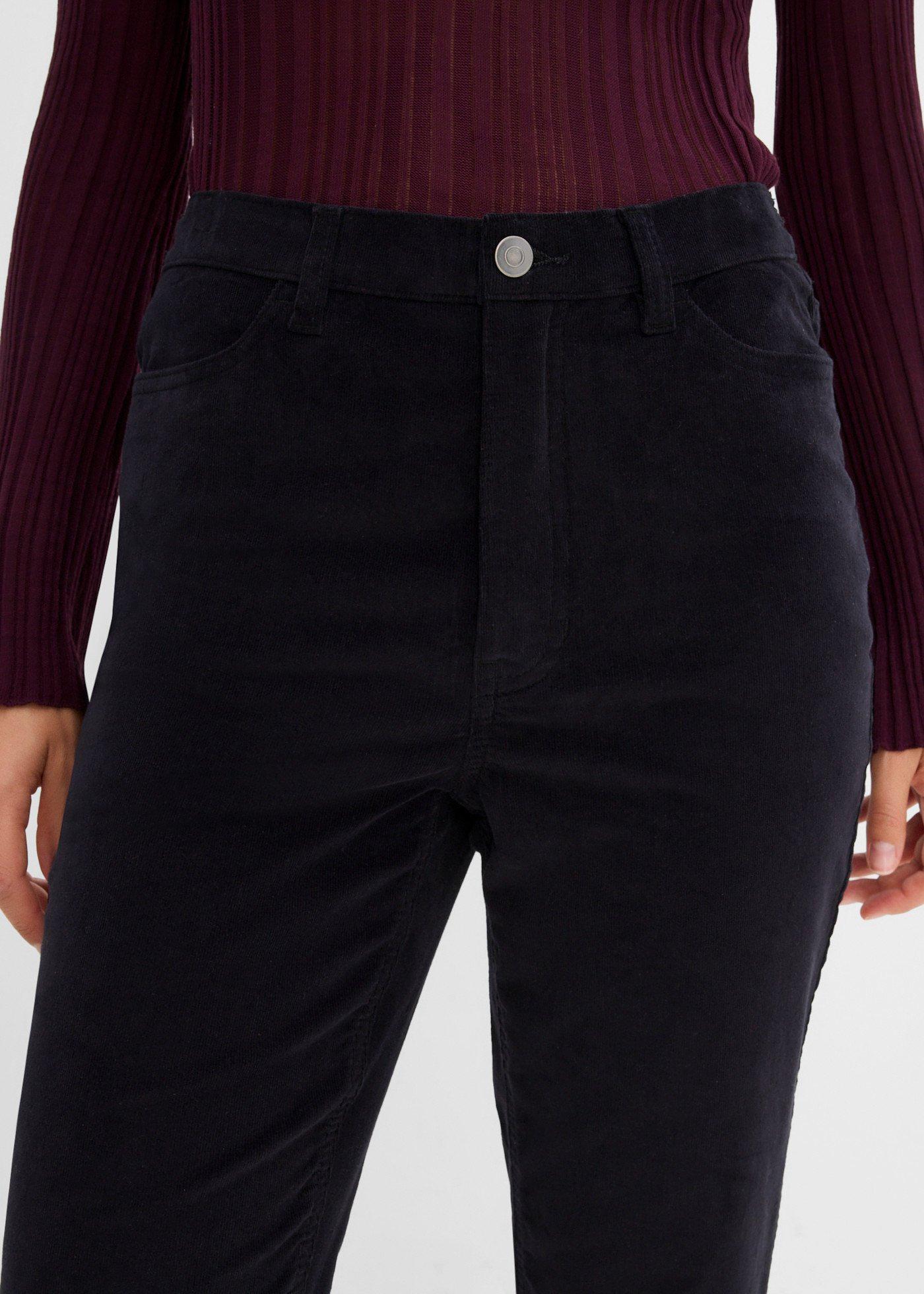 Spodnie sztruksowe z mieszanki bawełny, o kroju bootcut - Bonprix