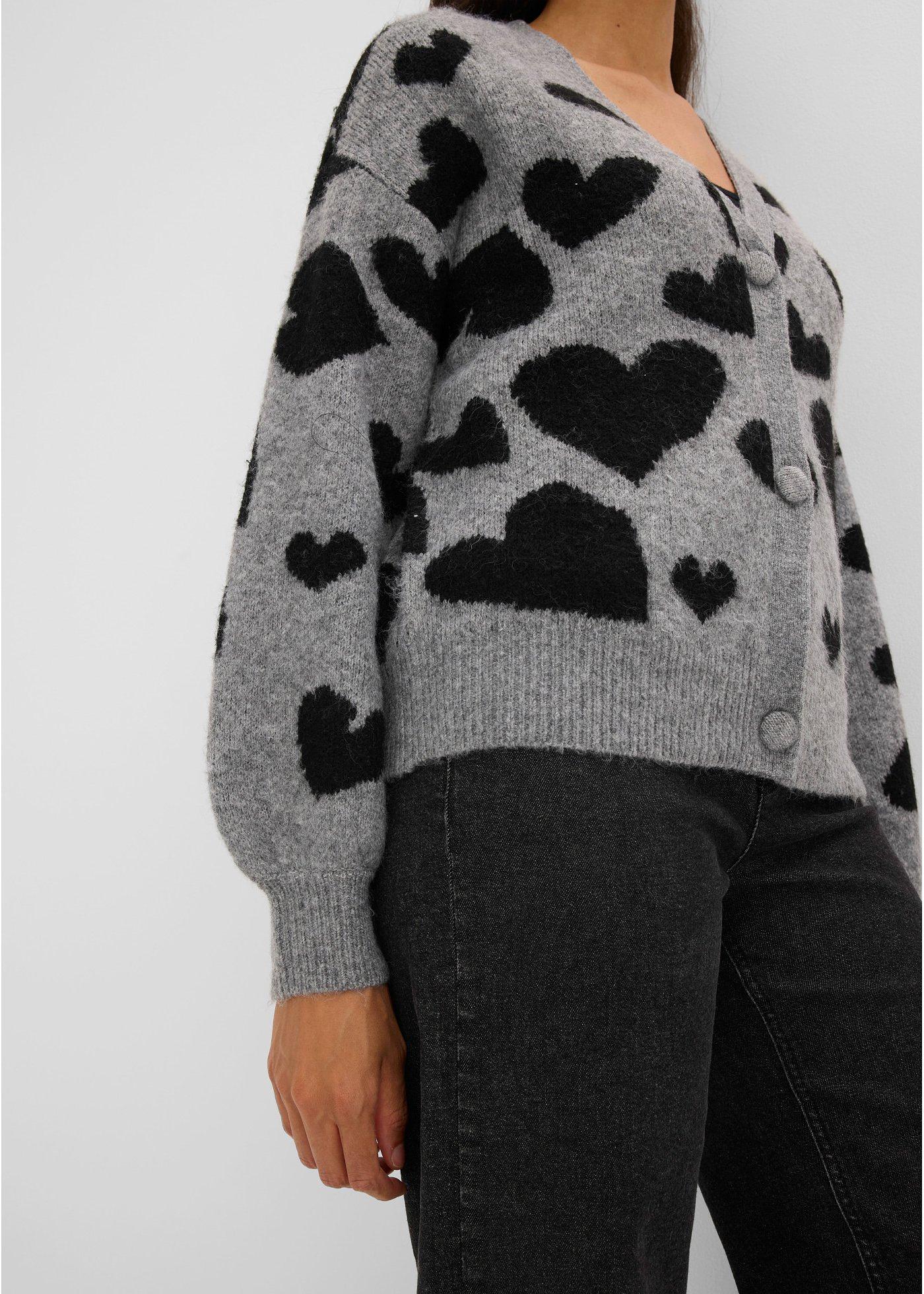 Sweter rozpinany w atrakcyjny wzór - Bonprix