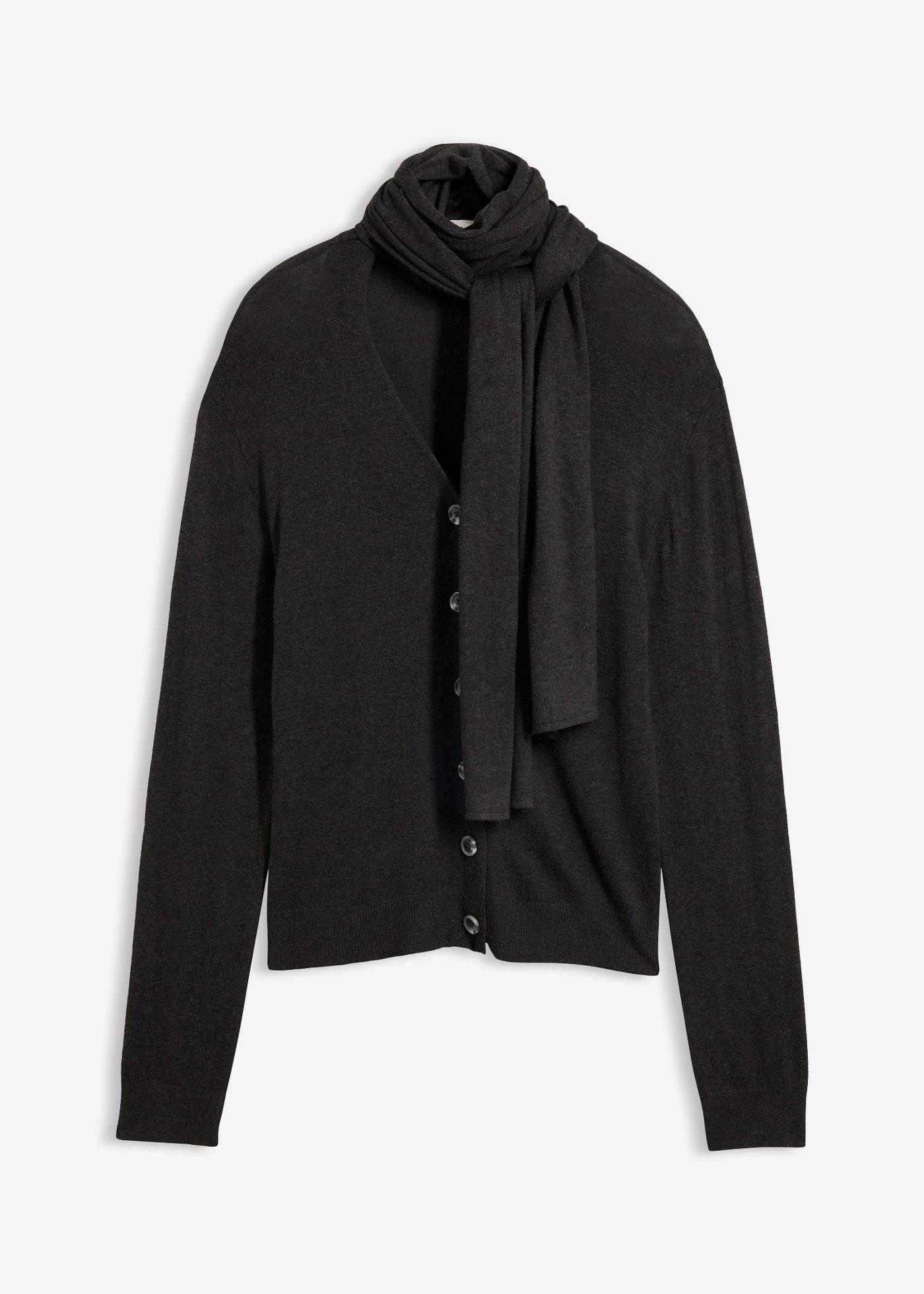Gilet en fine maille avec écharpe