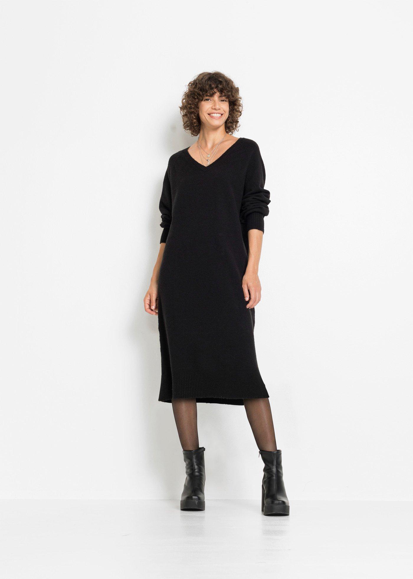 Sukienka dzianinowa oversize midi - Bonprix