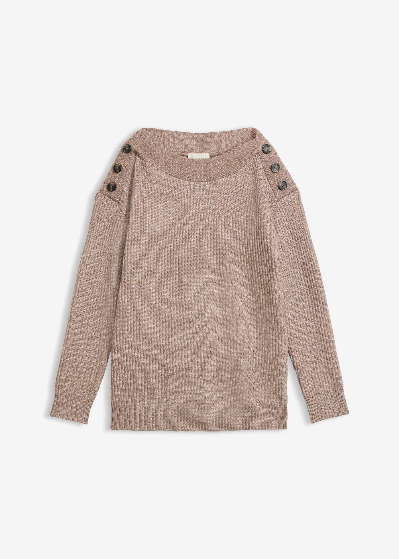 Pulover oversize cu nasturi