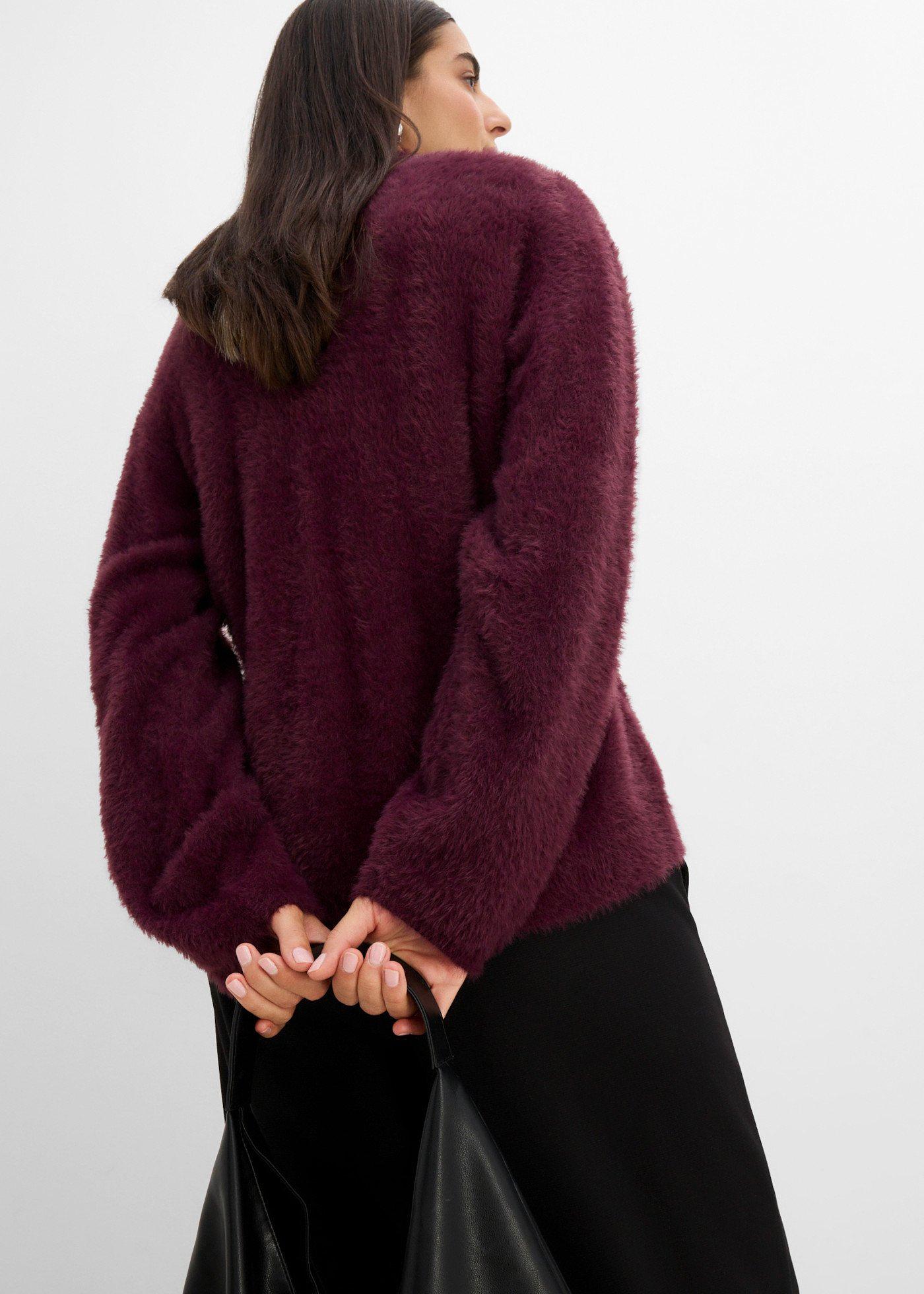 Sweter oversize z szalem - Bonprix