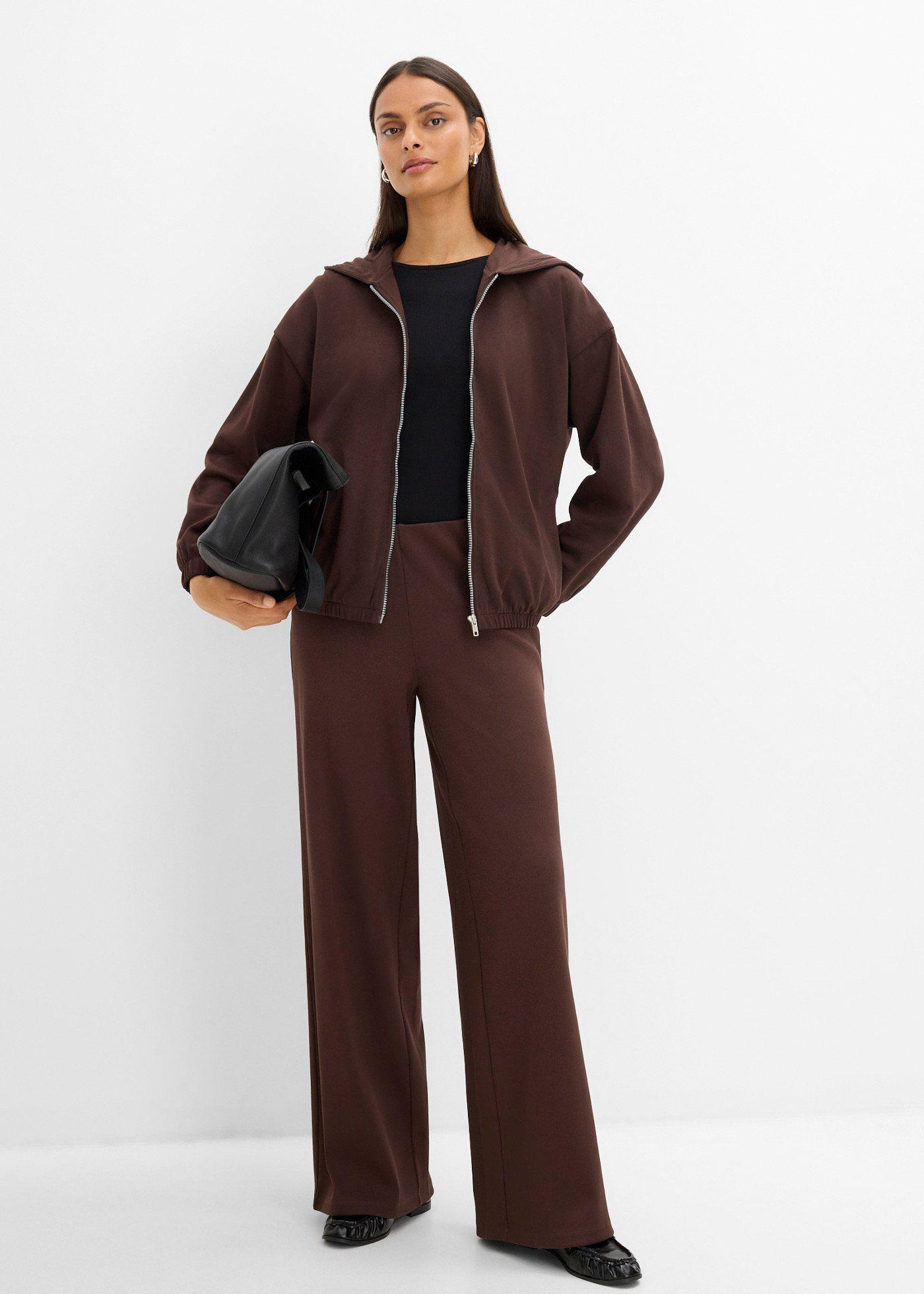 Bluza rozpinana z kapturem z mieszanki bawełny organicznej - Bonprix