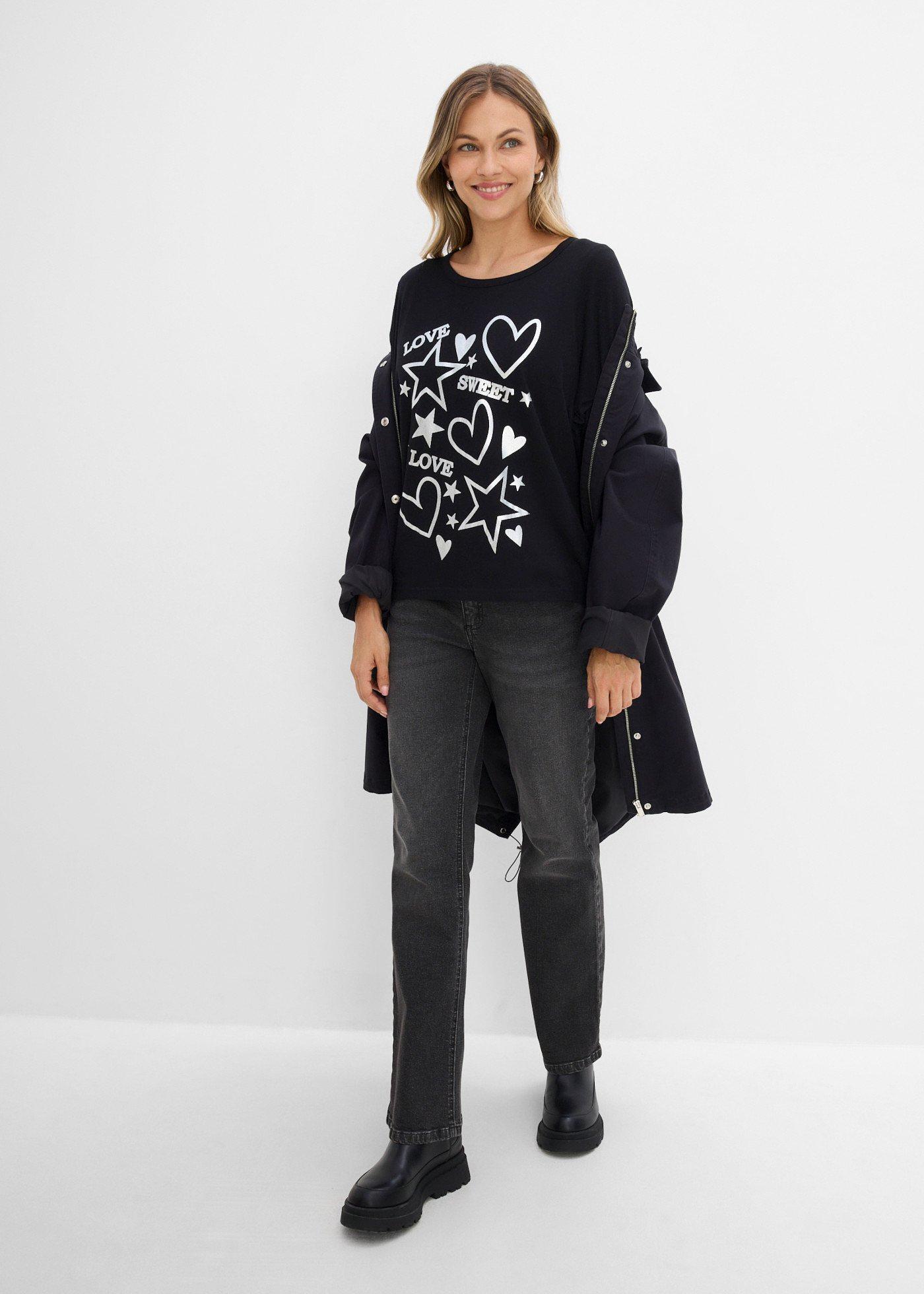 T-shirt oversize z mieszanki bawełny - Bonprix