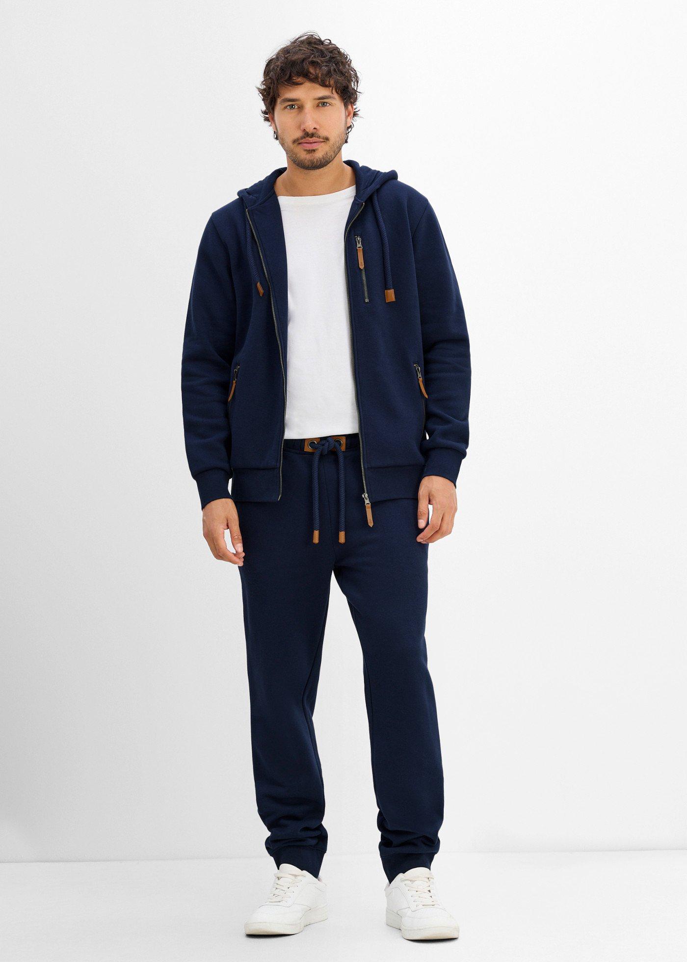 Bluza rozpinana z grubej dzianiny z detalami imitującymi skórę. - Bonprix