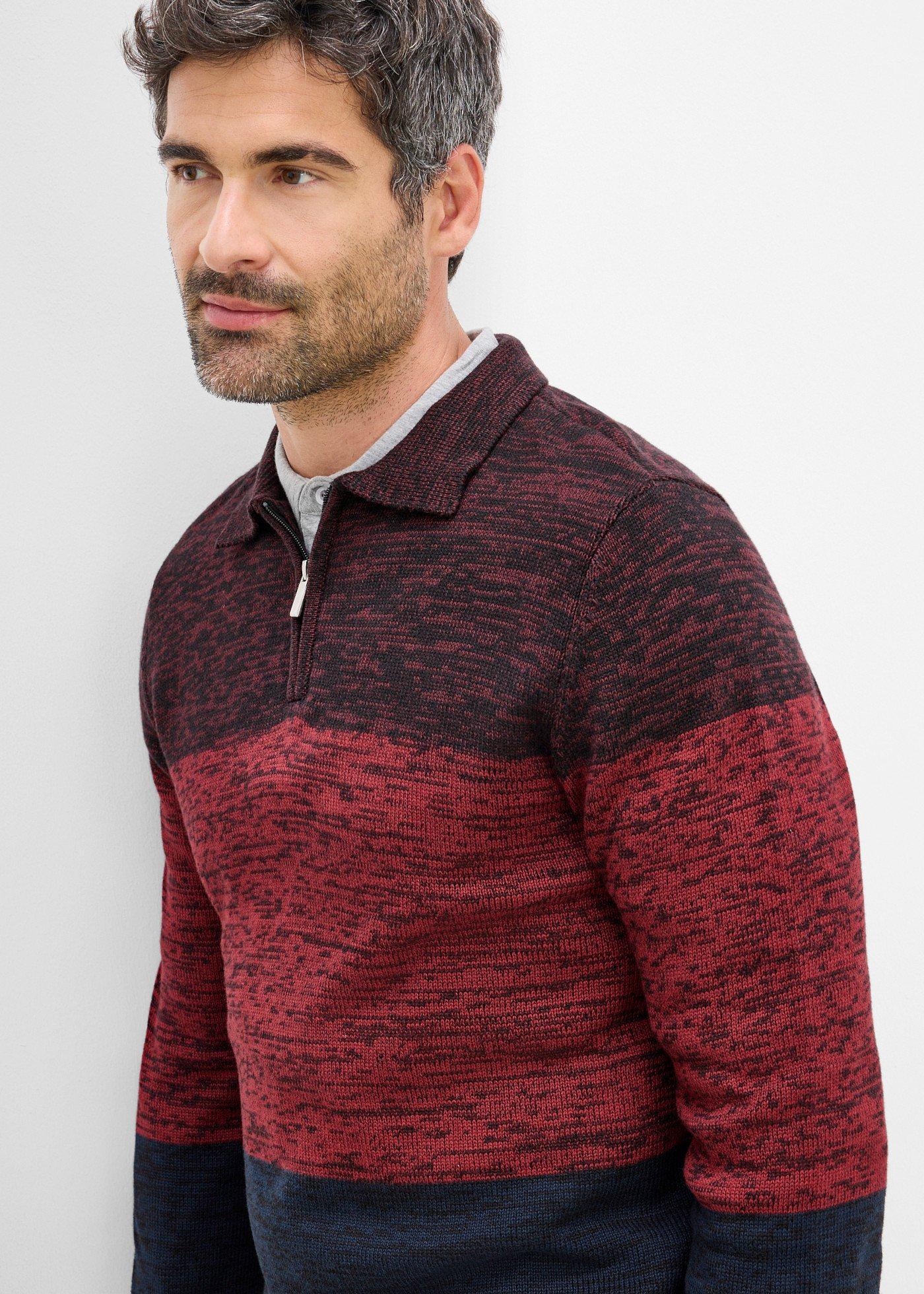 Sweter z cienkiej dzianiny z kołnierzykiem polo - Bonprix