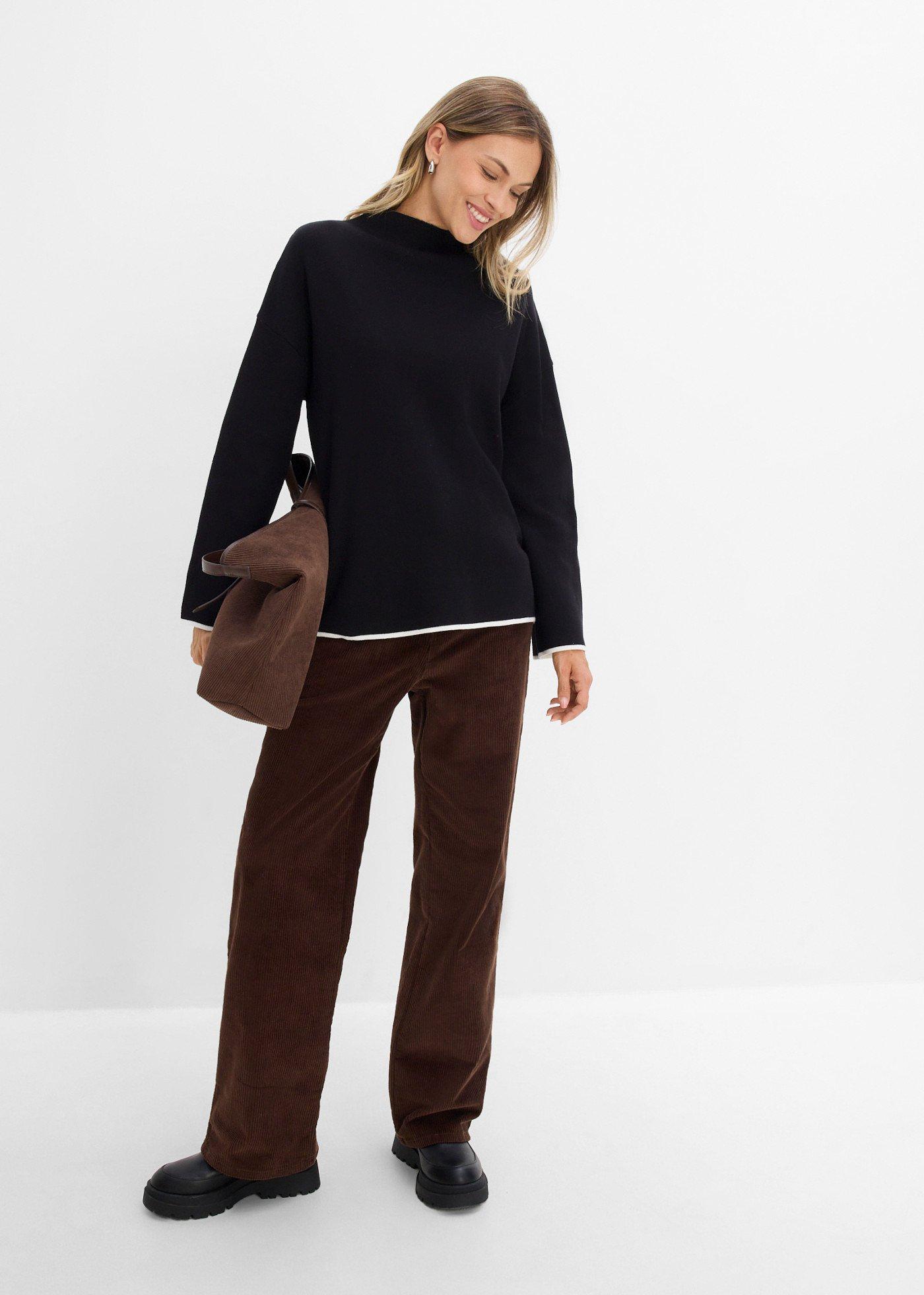 Sweter dwustronny z cienkiej dzianiny - Bonprix