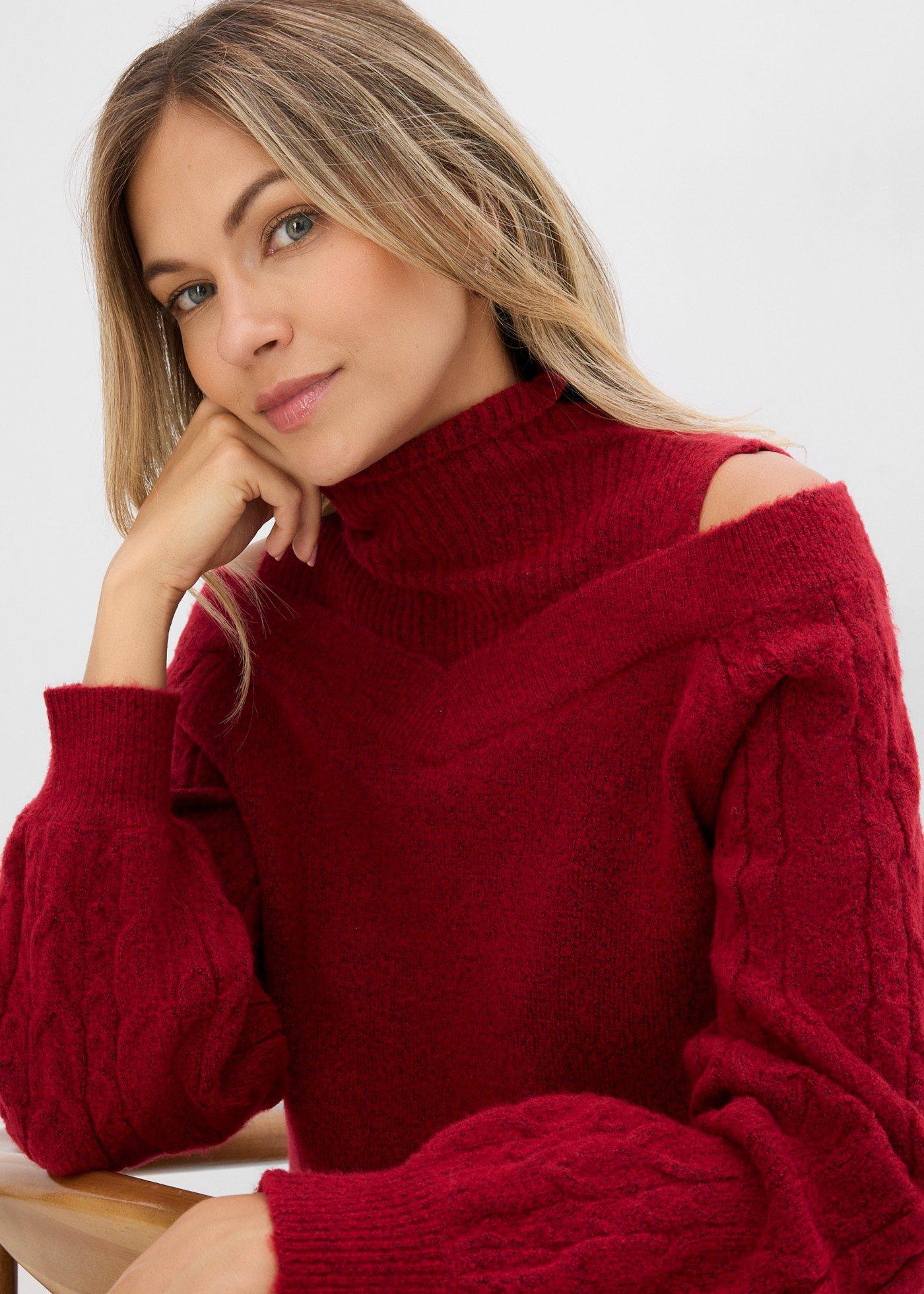 Sweter cold-shoulder - Bonprix